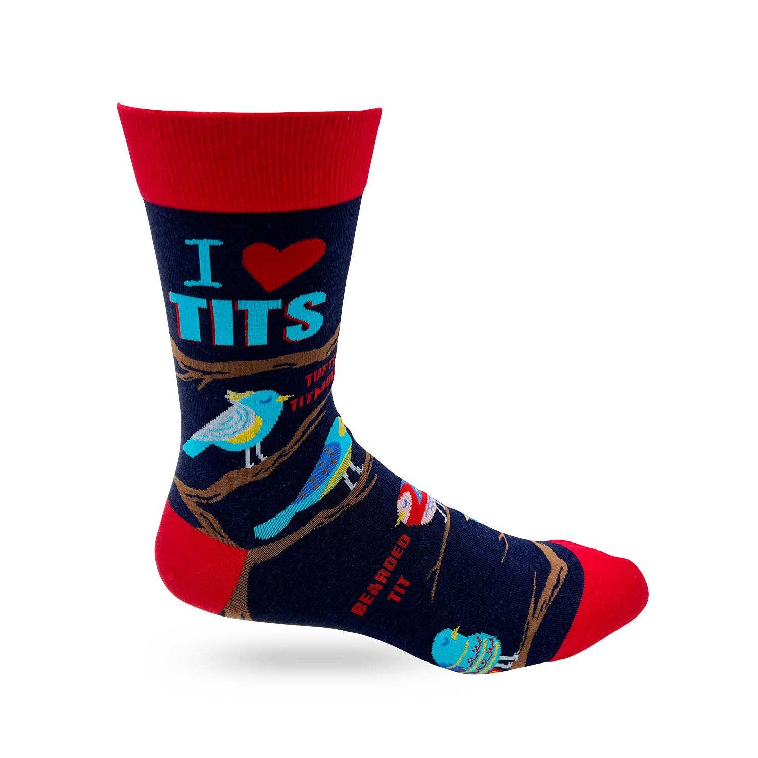 Men's I Heart Tits Novelty Crew Socks