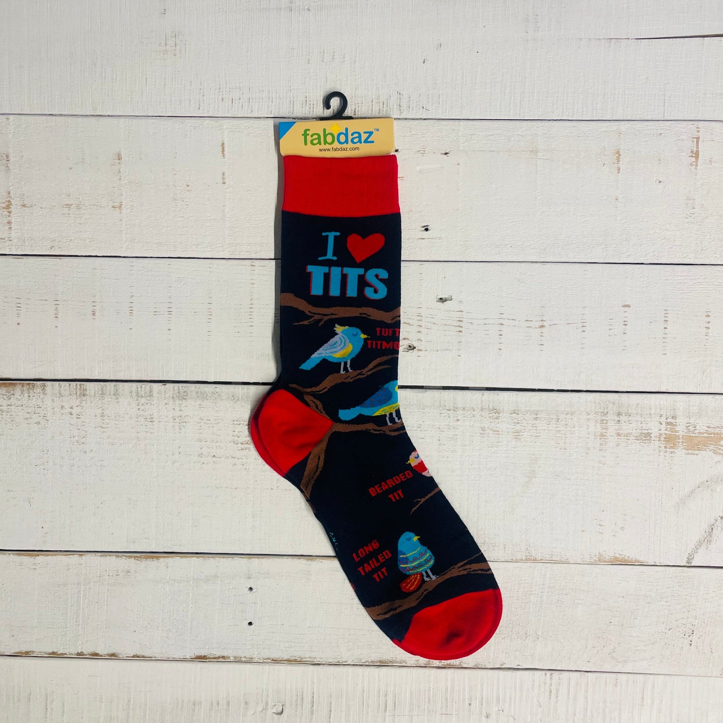 Men's I Heart Tits Novelty Crew Socks