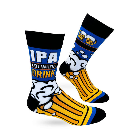 Men's IPA Lot When I Drink Novelty Crew Socks