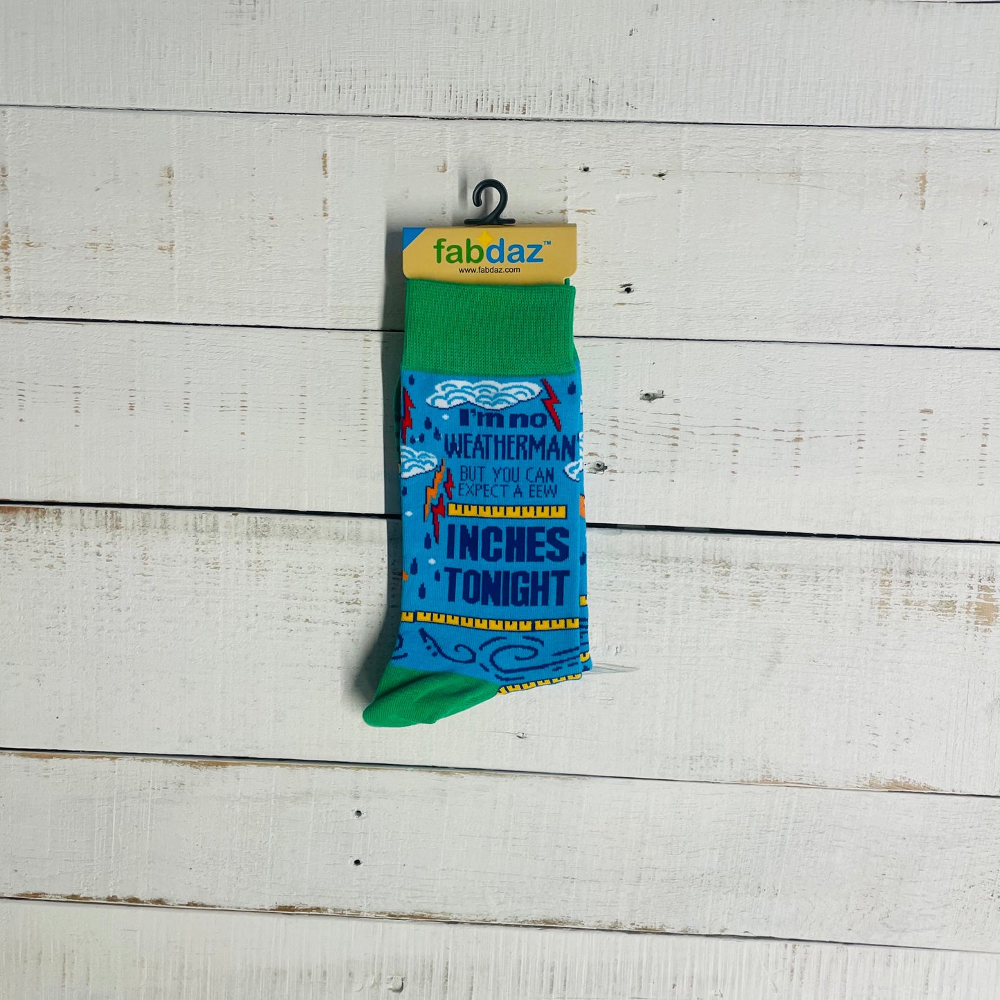 Men's I'm No Weatherman But You Can Expect A Few Inches Tonight Novelty Crew Socks