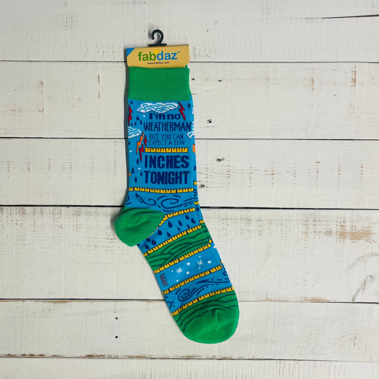 Men's I'm No Weatherman But You Can Expect A Few Inches Tonight Novelty Crew Socks