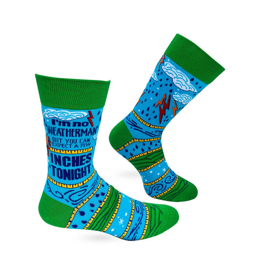 Men's I'm No Weatherman But You Can Expect A Few Inches Tonight Novelty Crew Socks