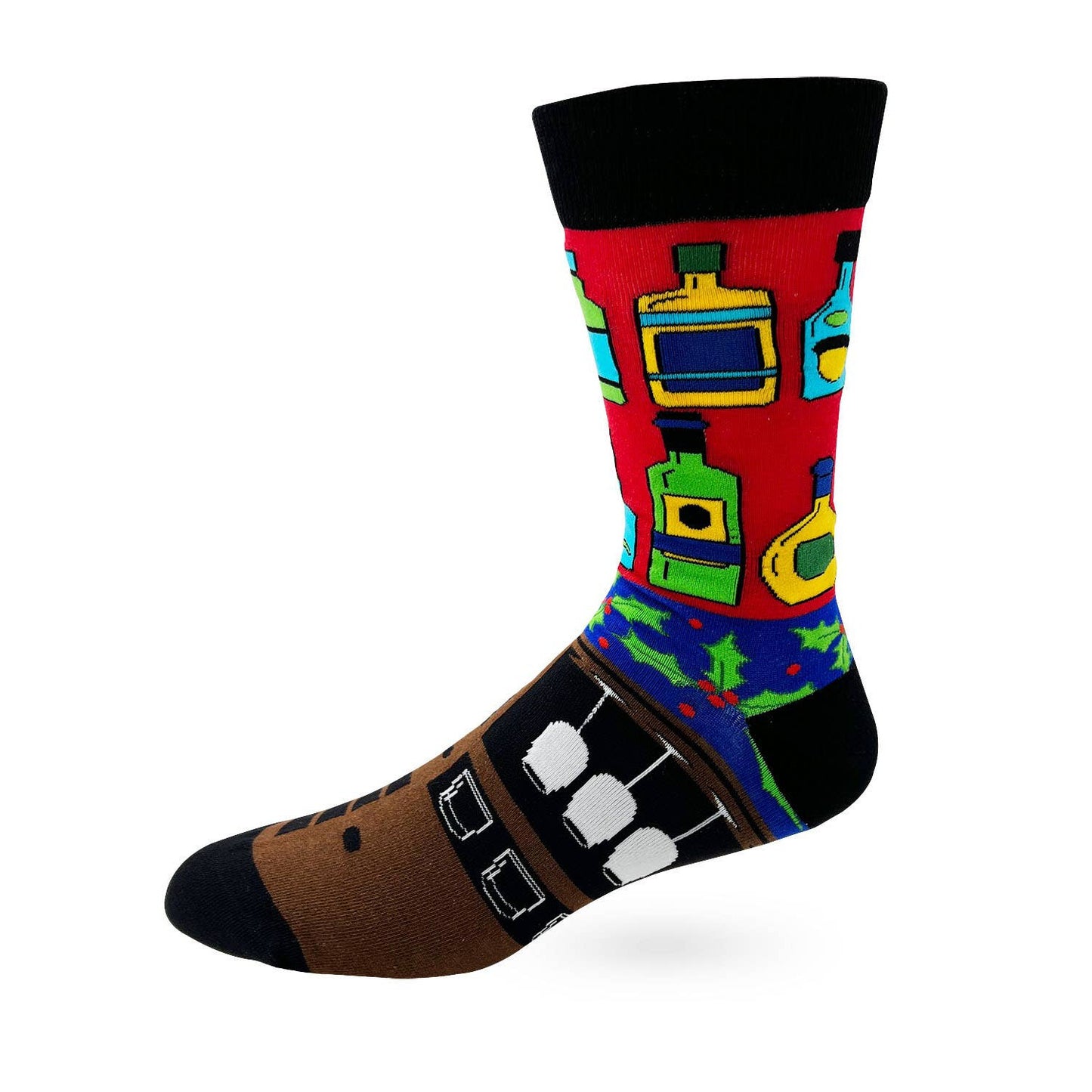 Men's My Christmas Spirit is in the Liquor Cabinet Novelty Crew Socks