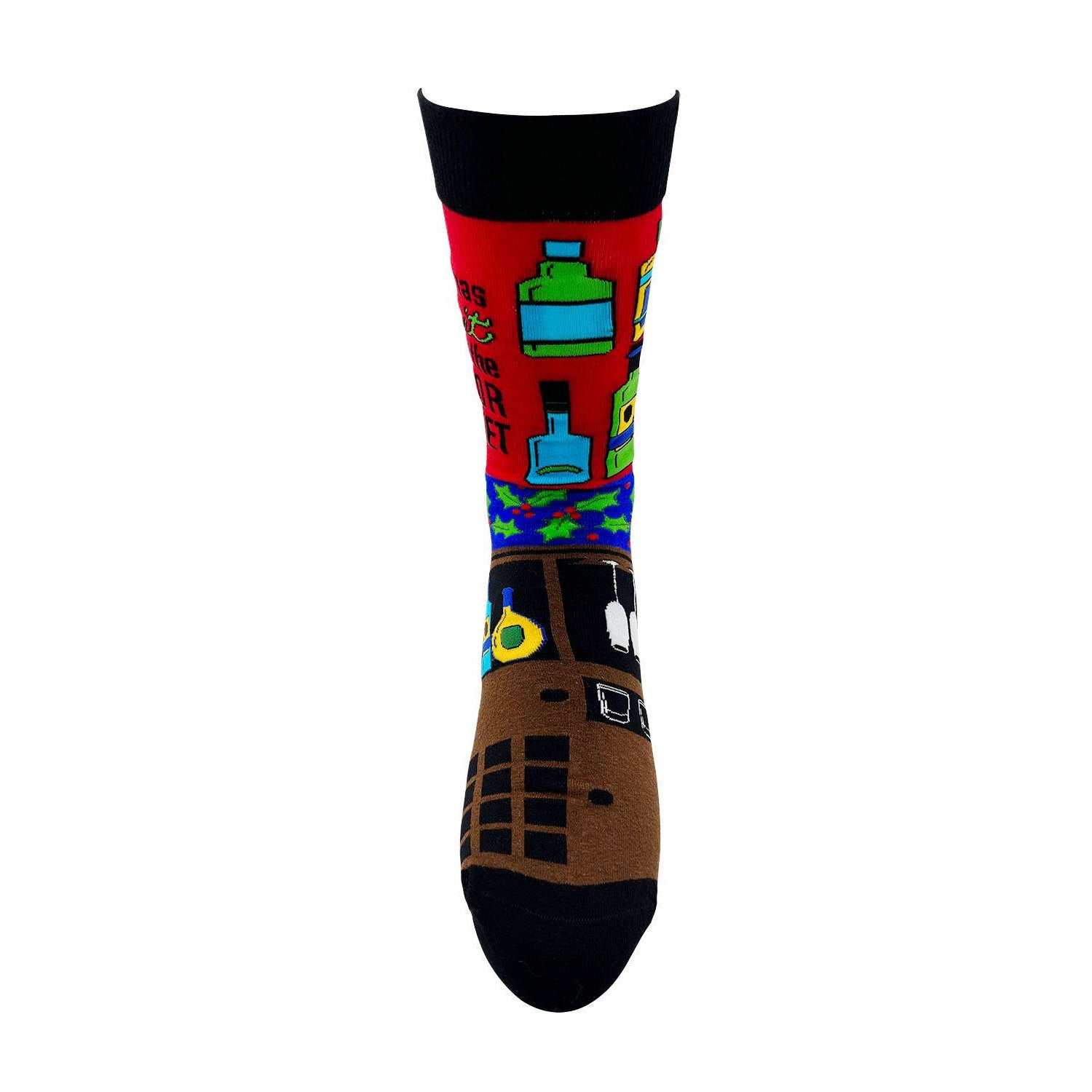Men's My Christmas Spirit is in the Liquor Cabinet Novelty Crew Socks
