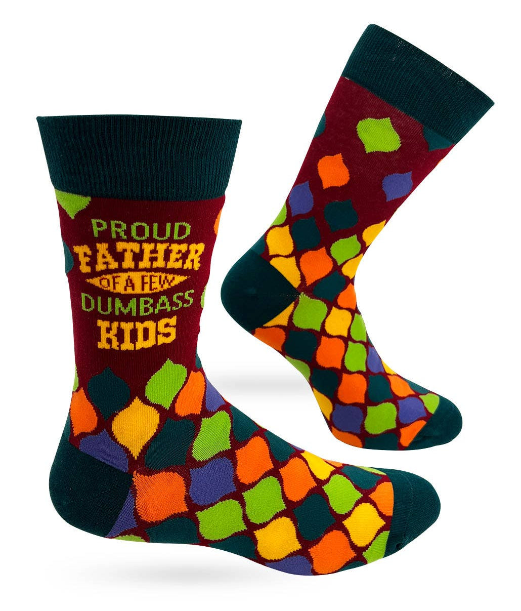 Colorful socks with text and pattern