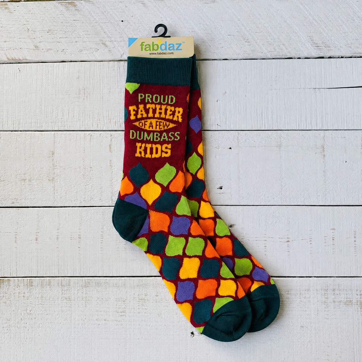 Men's Proud Father of a Few Dumbass Kids Crew Socks-Fabdaz-The Bullish Store