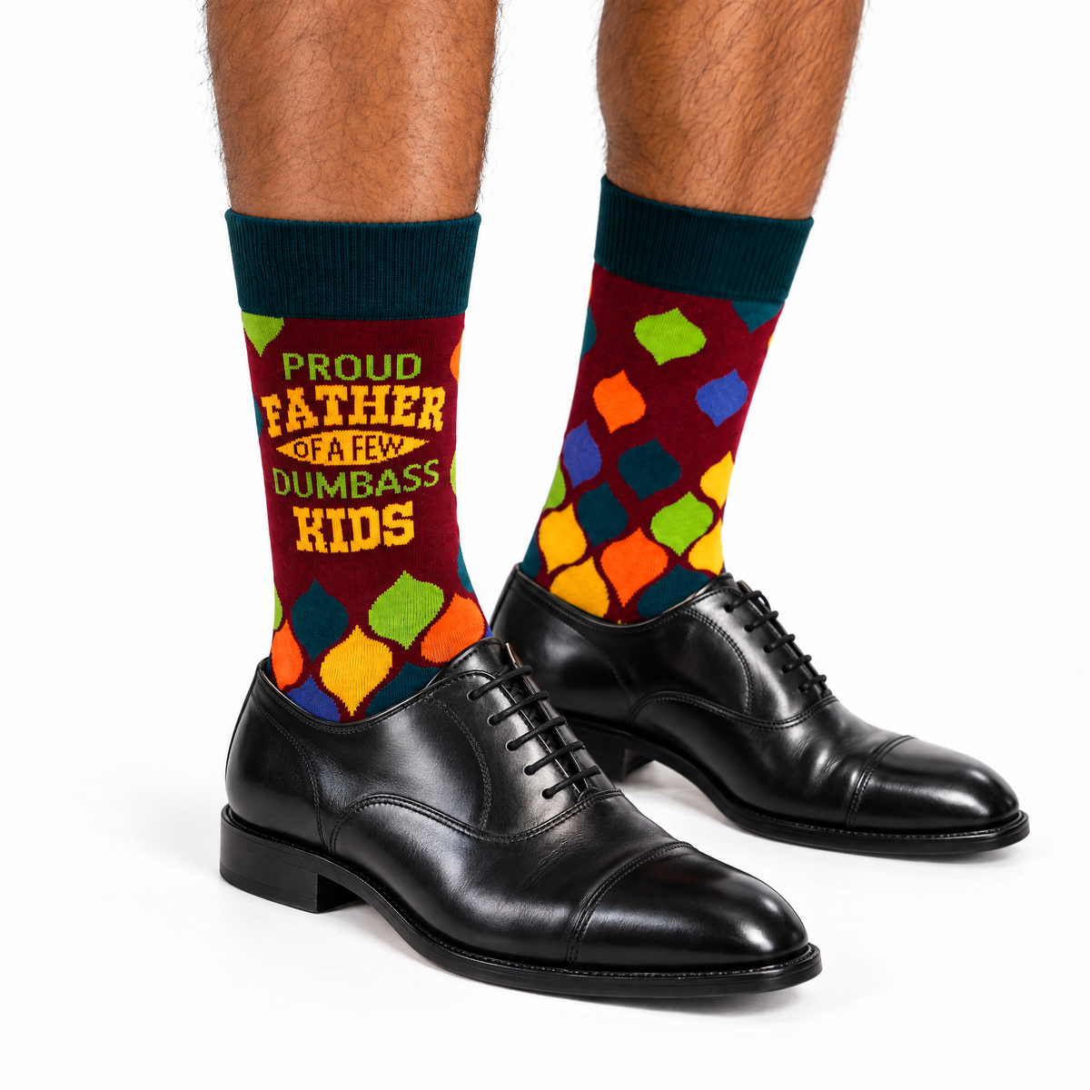 Men's Proud Father of a Few Dumbass Kids Crew Socks-Fabdaz-The Bullish Store
