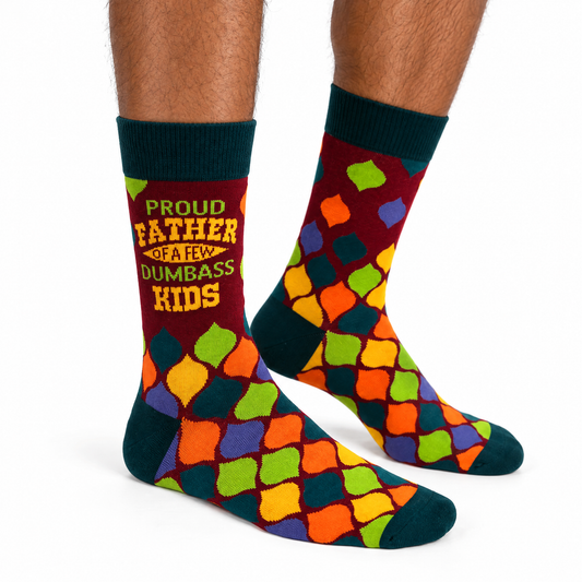 Men's Proud Father of a Few Dumbass Kids Crew Socks