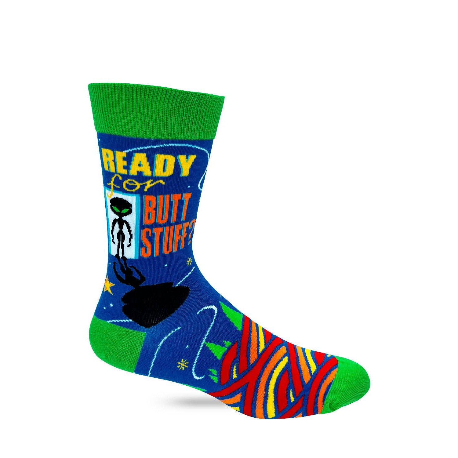 Men's Ready For Butt Stuff Novelty Crew Socks