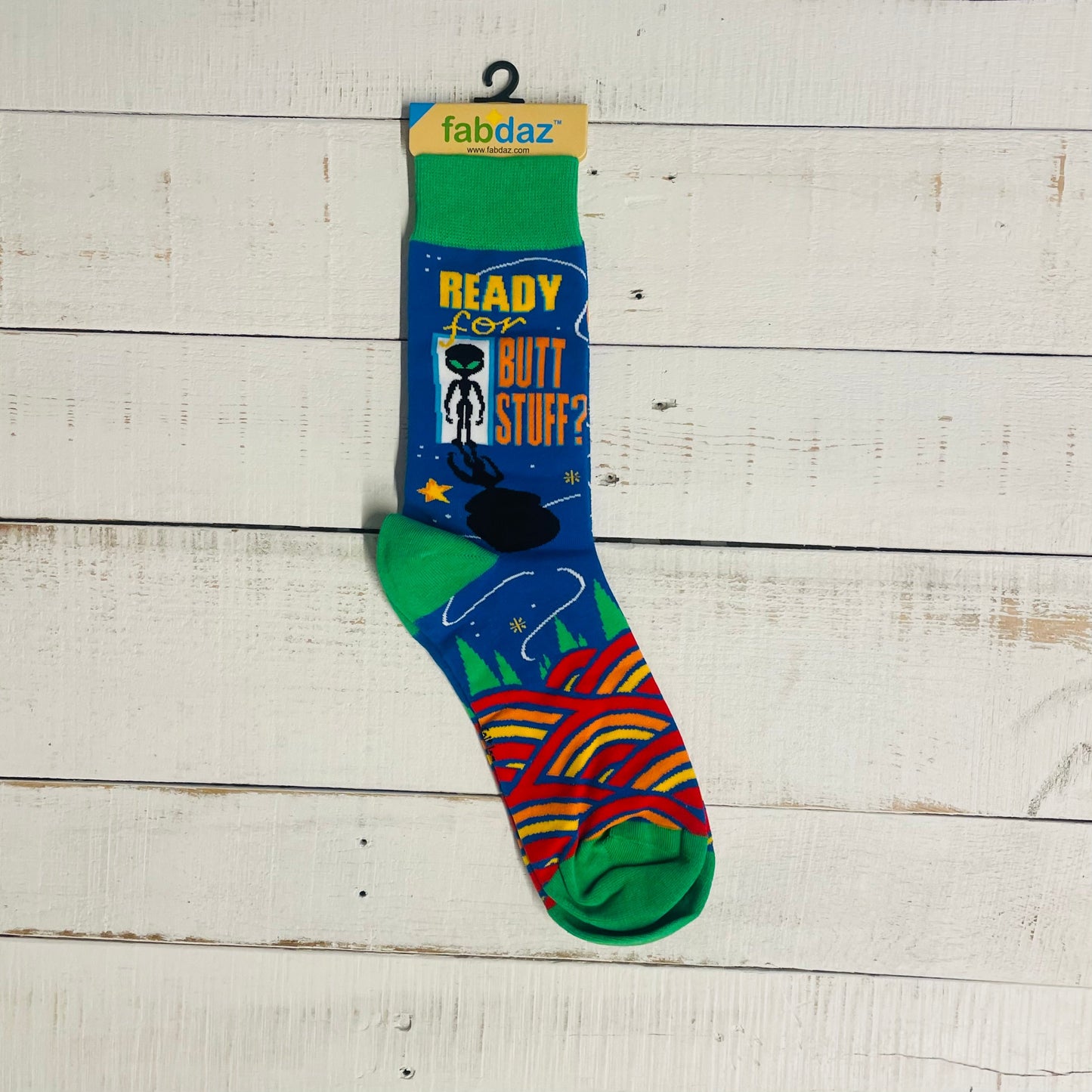 Men's Ready For Butt Stuff Novelty Crew Socks