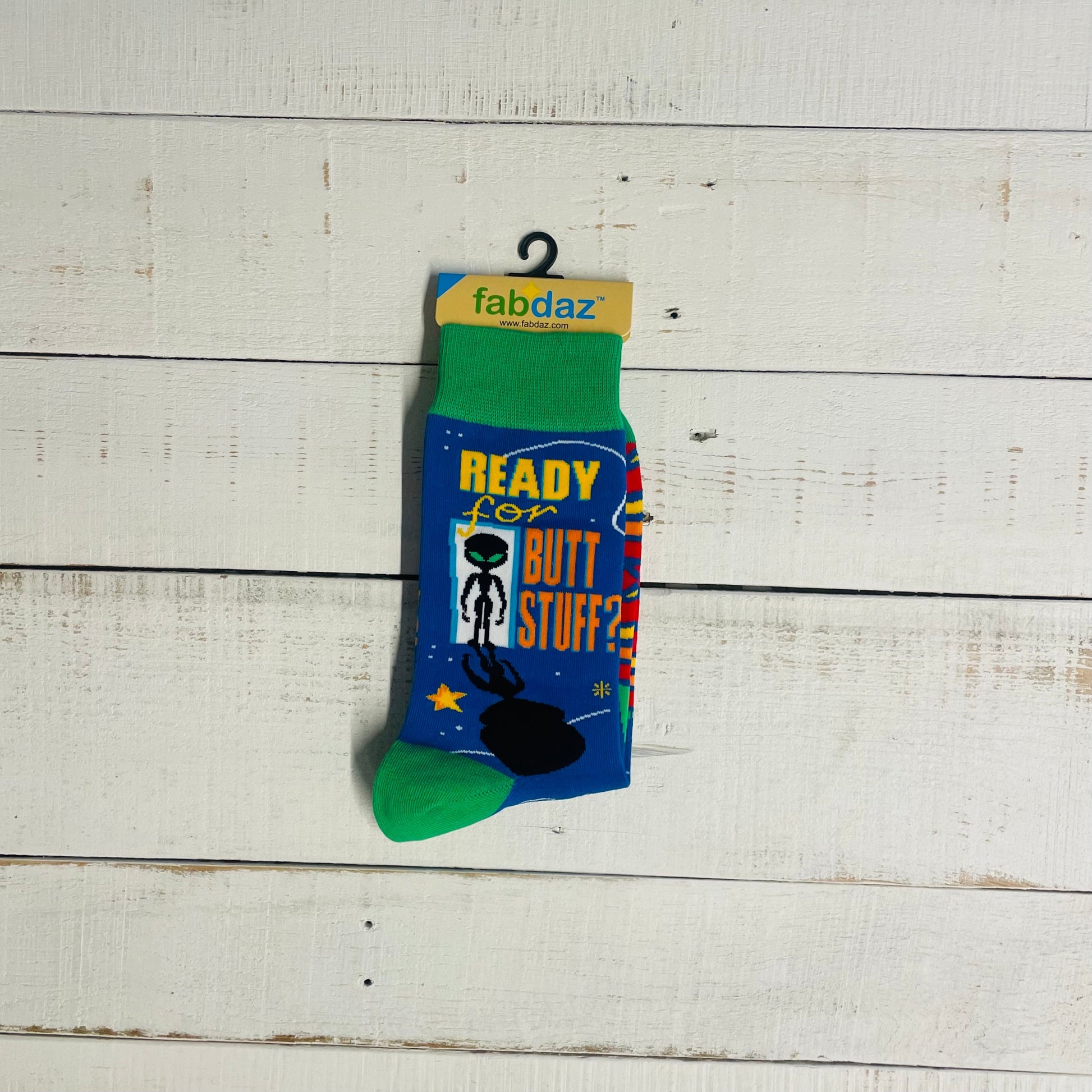 Men's Ready For Butt Stuff Novelty Crew Socks