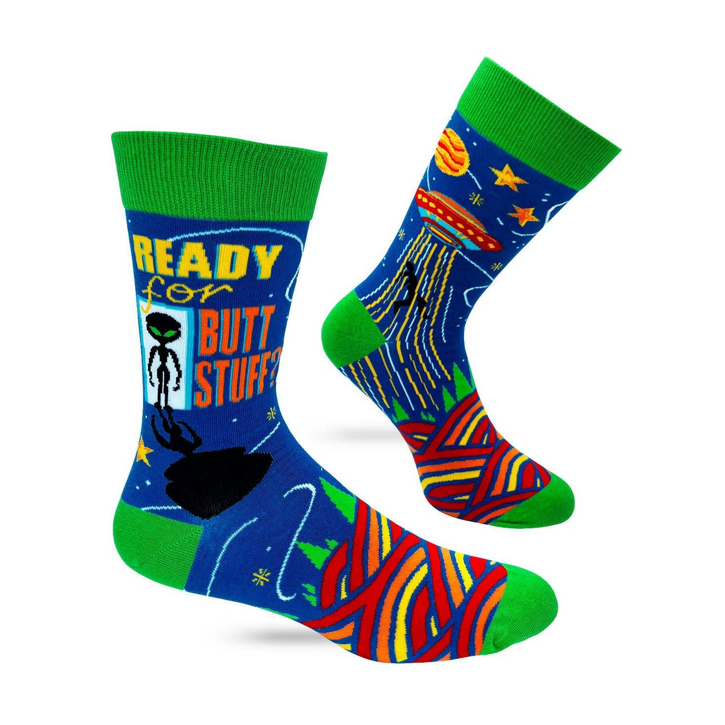 Men's Ready For Butt Stuff Novelty Crew Socks