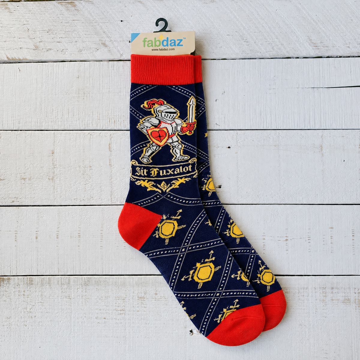 Men's Sir Fuxalot Knight Crew Socks-Fabdaz-The Bullish Store