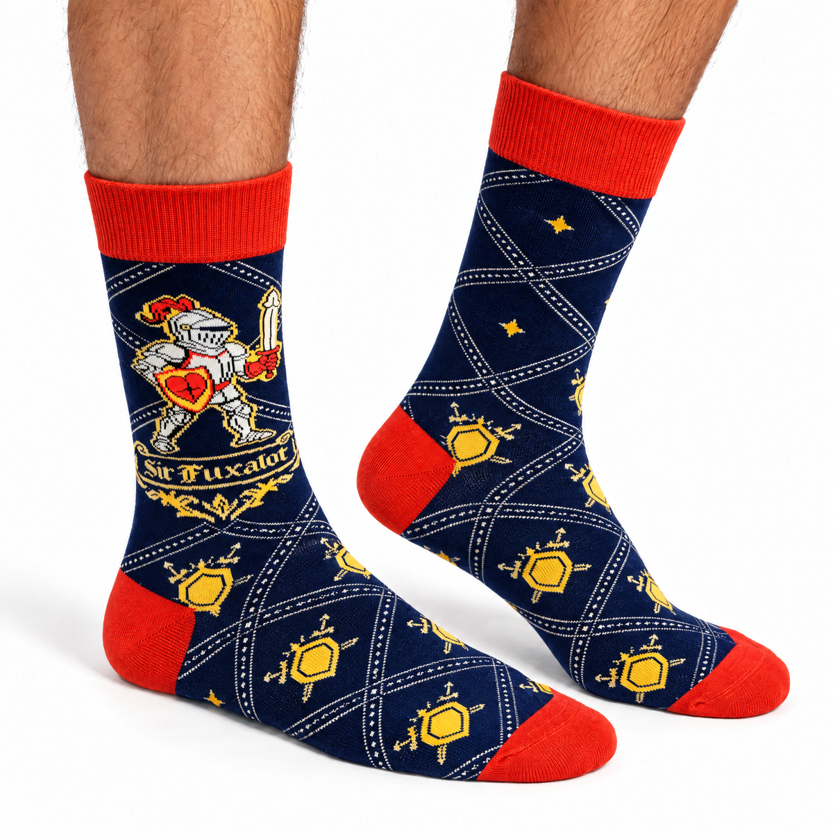 Men's Sir Fuxalot Knight Crew Socks-Fabdaz-The Bullish Store