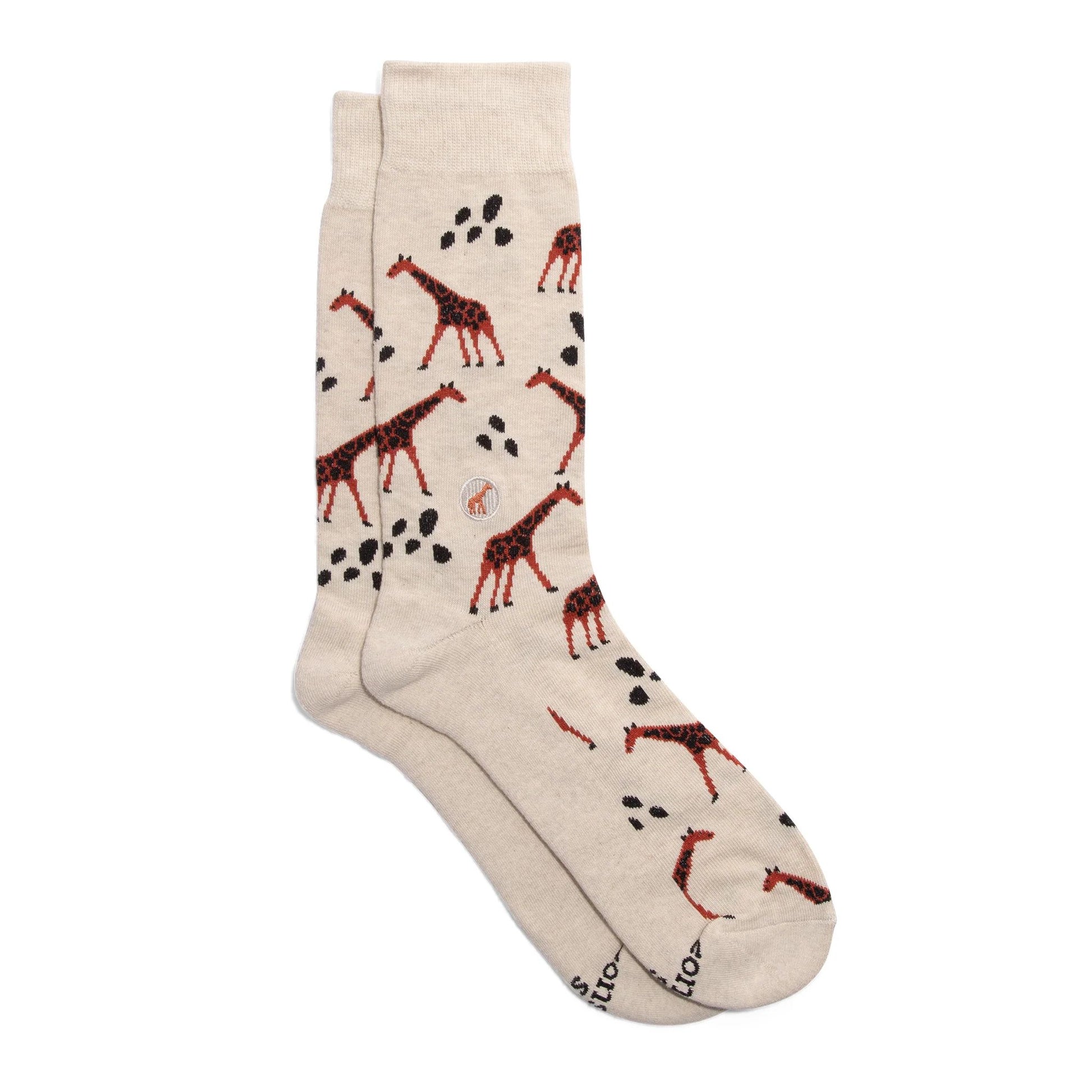 Men's Socks That Protect Giraffes | Fair Trade | Fits Men's Sizes 8.5-13
