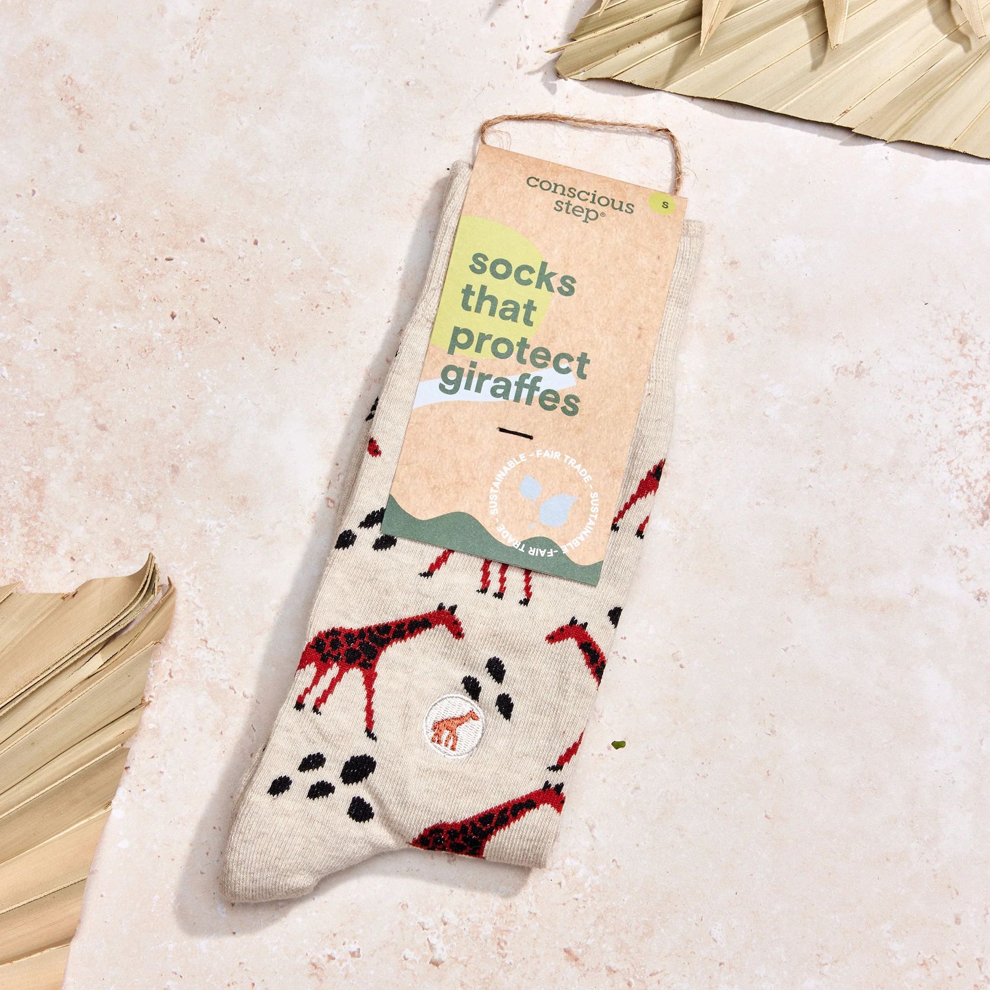 Men's Socks That Protect Giraffes | Fair Trade | Fits Men's Sizes 8.5-13