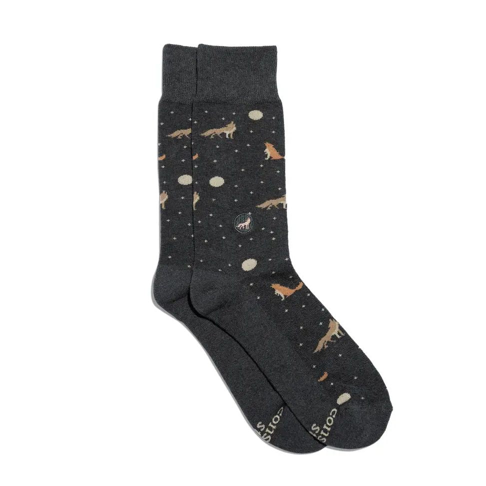 Men's Socks That Protect Wolves | Fair Trade | Fits Men's Sizes 8.5-13