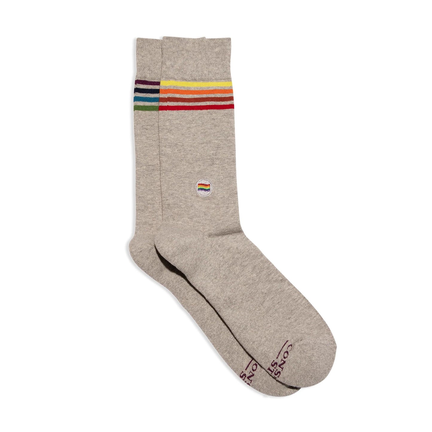 Men's Socks That Save LGBTQ Lives - Alternating Rainbow Stripes | Fair Trade | Fits Men's Sizes 8.5-13
