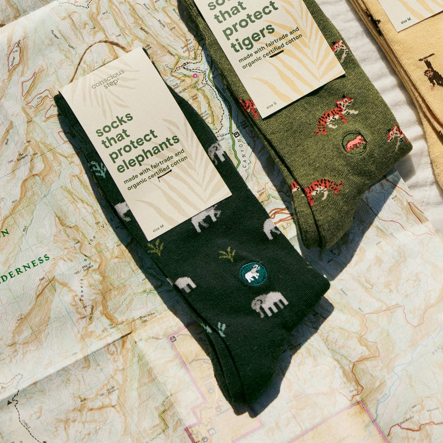 Men's Socks that Protect Elephants (Dark Green) | Fair Trade | Fits Men's Sizes 8.5-13-Conscious Step-The Bullish Store