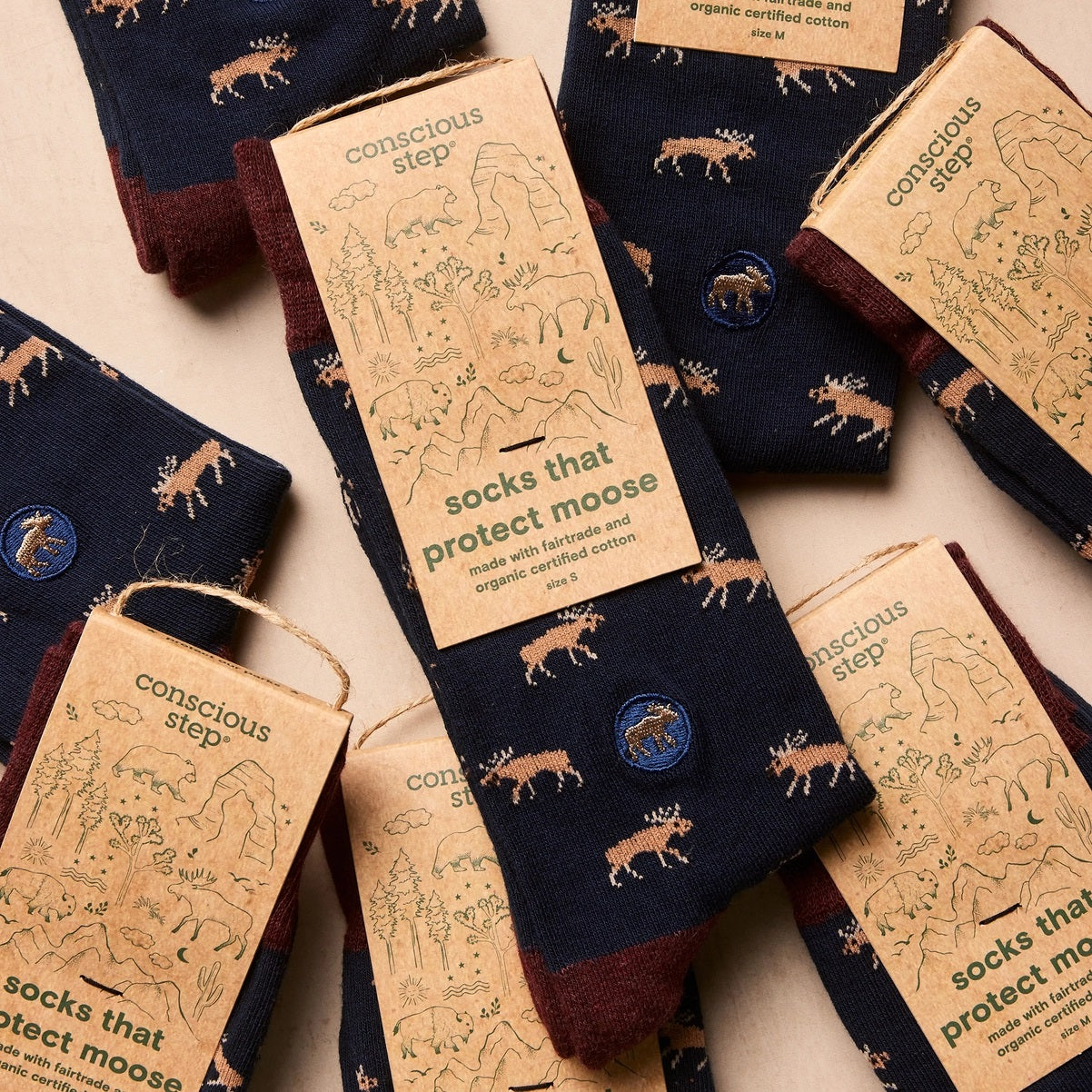 Men's Socks that Protect Moose | Fair Trade | Fits Men's Sizes 8.5-13