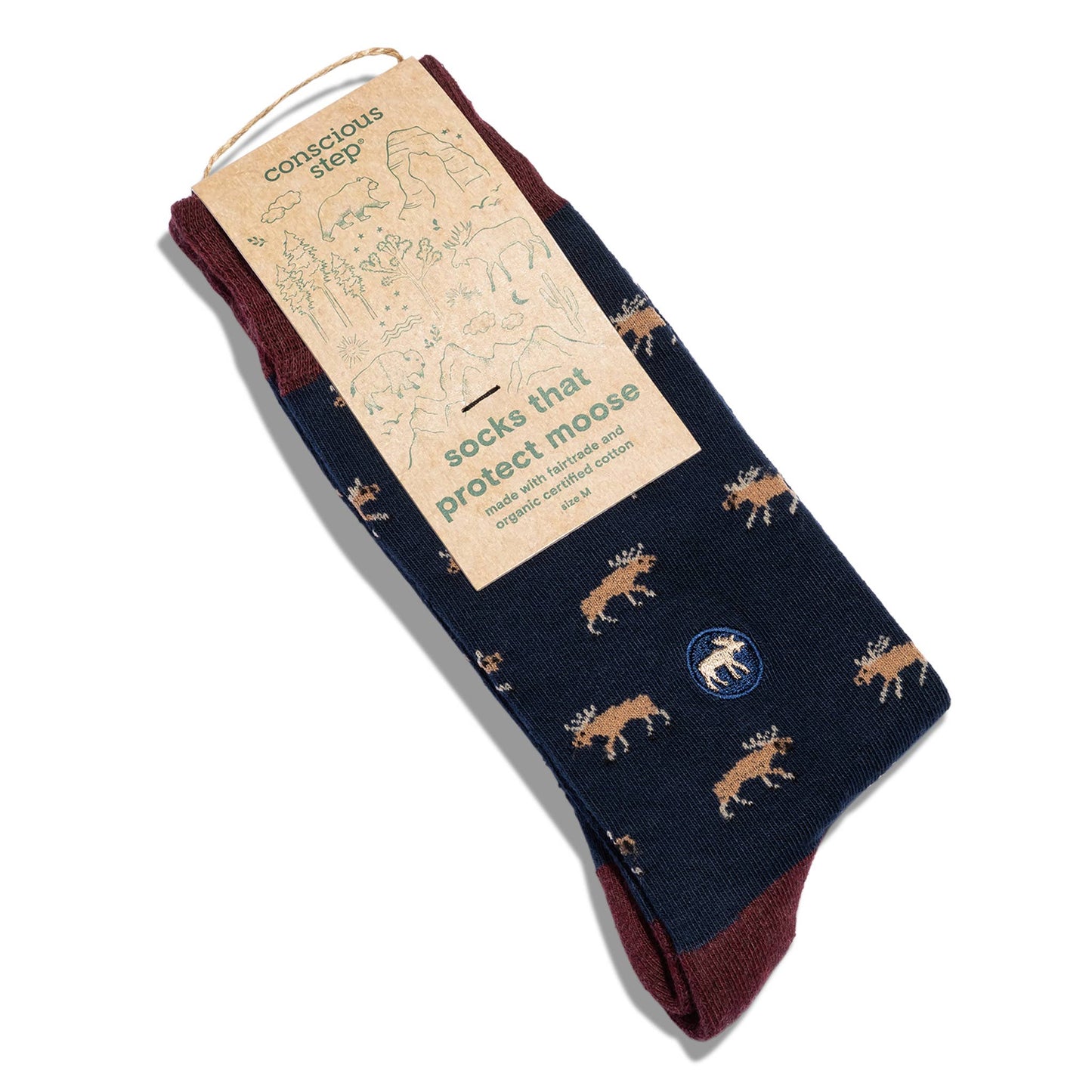 Men's Socks that Protect Moose | Fair Trade | Fits Men's Sizes 8.5-13