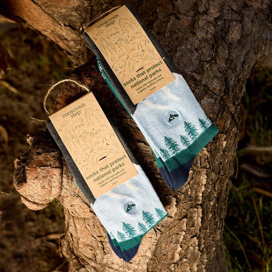 Men's Socks that Protect National Parks (Blue Mountain) | Fair Trade | Fits Men's Sizes 8.5-13