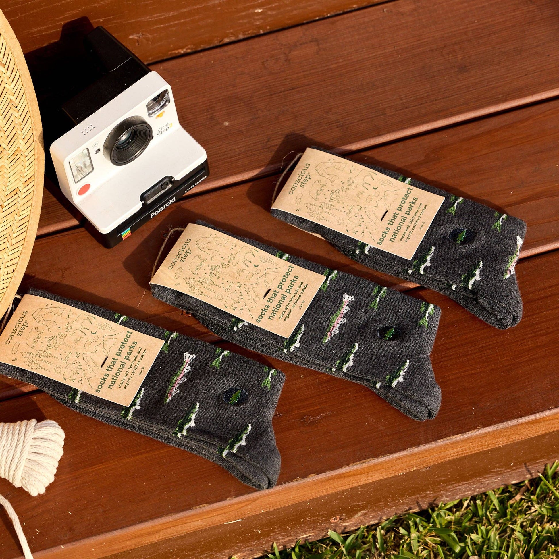 Men's Socks that Protect National Parks (Gray Fish) | Fair Trade | Fits Men's Sizes 8.5-13