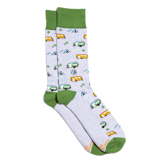 Men's Socks that Protect National Parks (Green Campers) | Fair Trade | Fits Men's Sizes 8.5-13