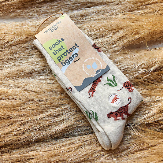 Men's Socks that Protect Tigers | Fair Trade | Fits Men's Sizes 8.5-13