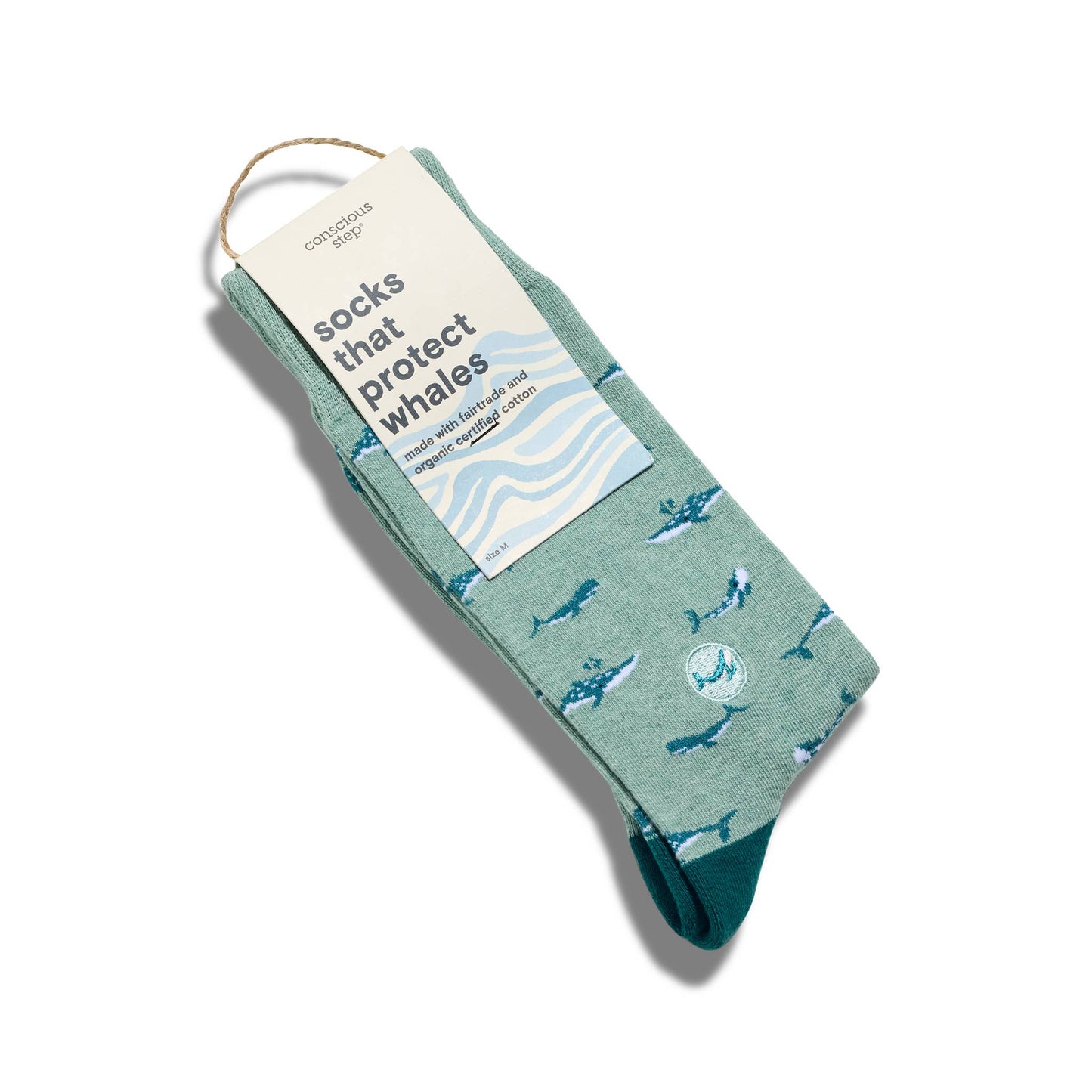 Men's Socks that Protect Whales (Sea Green) | Fair Trade | Fits Men's Sizes 8.5-13-Conscious Step-The Bullish Store