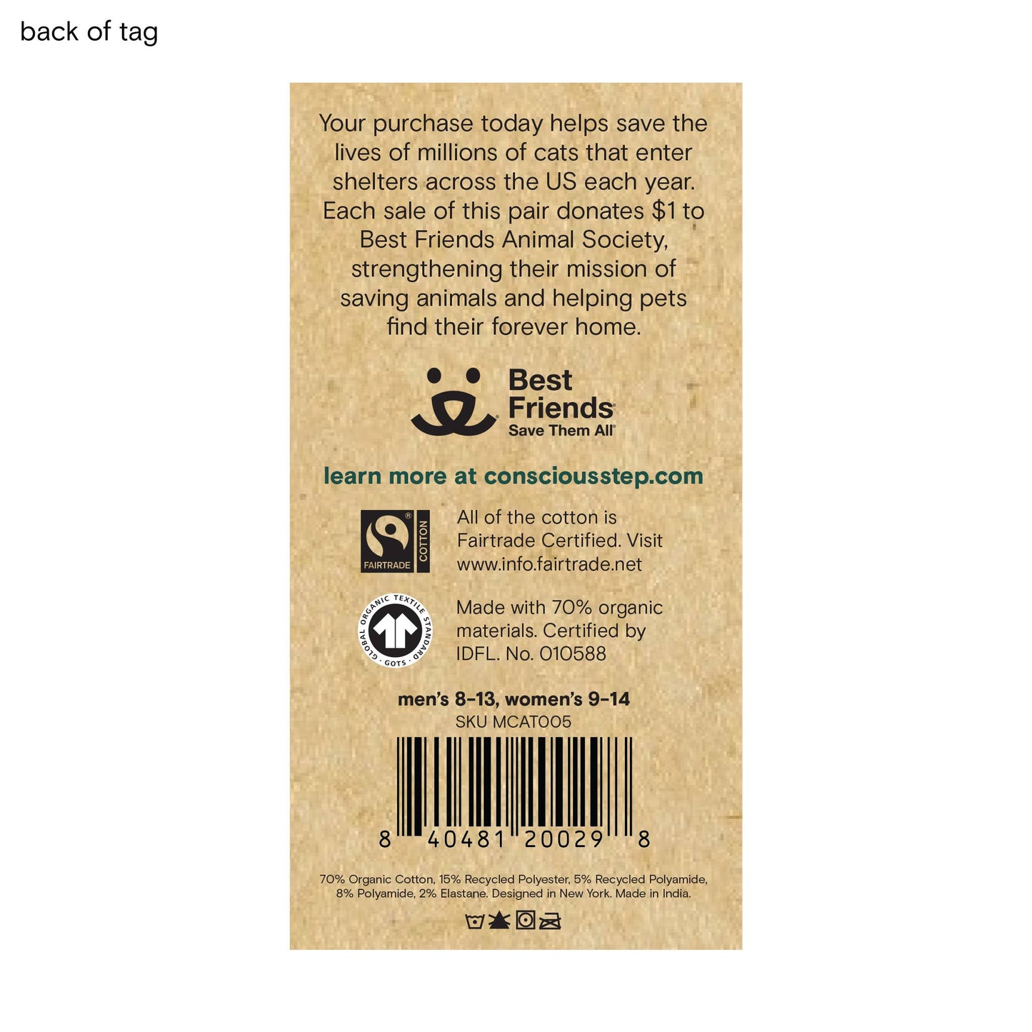 Men's Socks that Save Cats (Green Cats) | Fair Trade | Fits Men's Sizes 8.5-13-Conscious Step-The Bullish Store