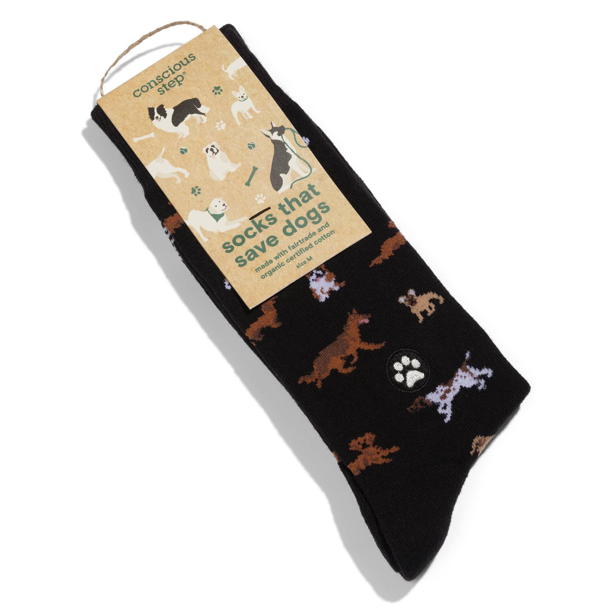 Men's Socks that Save Dogs (Paw Parade) | Fair Trade | Fits Men's Sizes 8.5-13-Conscious Step-The Bullish Store