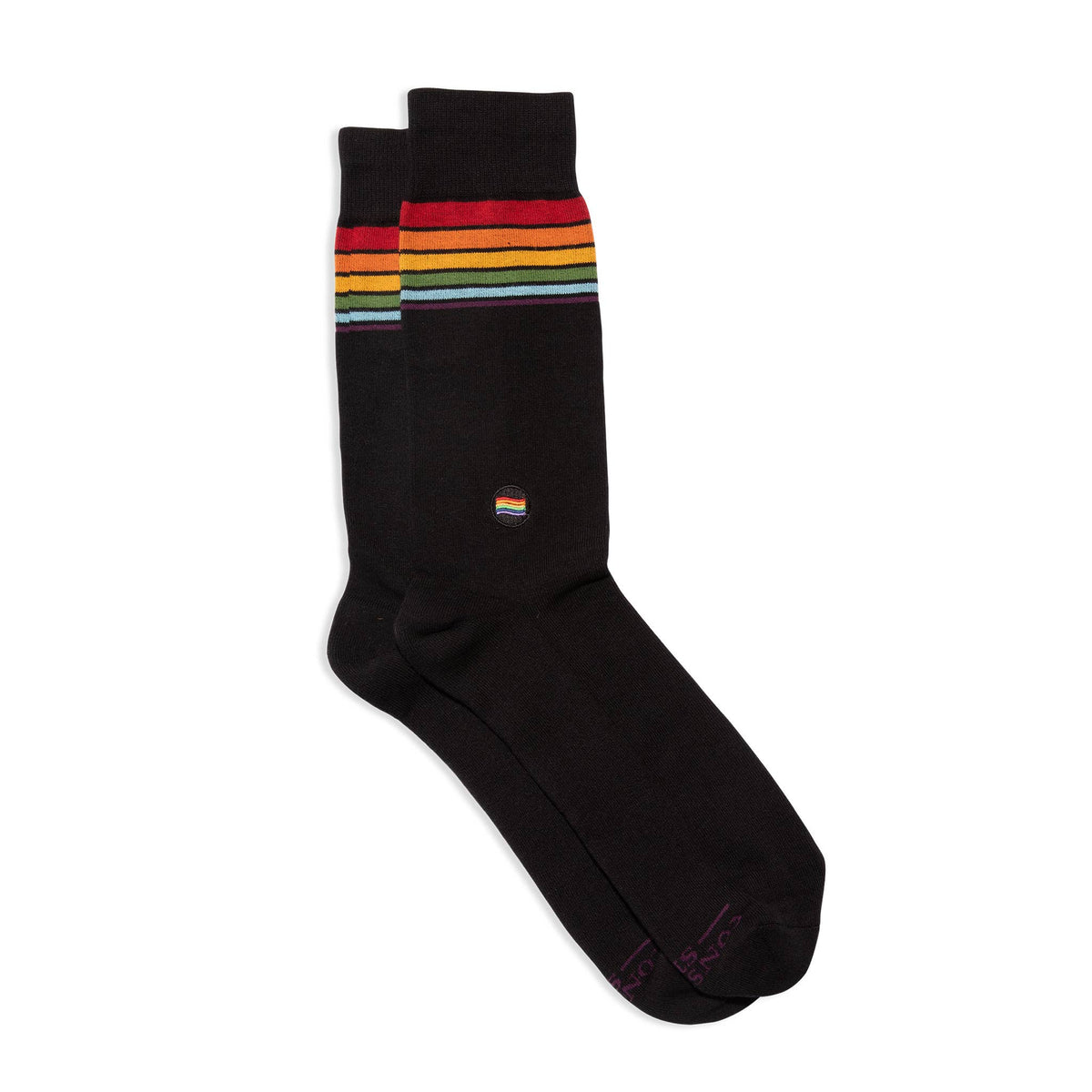 Men's Socks that Save LGBTQ Lives (Rainbow Stripe) | Fair Trade | Fits Men's Sizes 8.5-13-Conscious Step-The Bullish Store