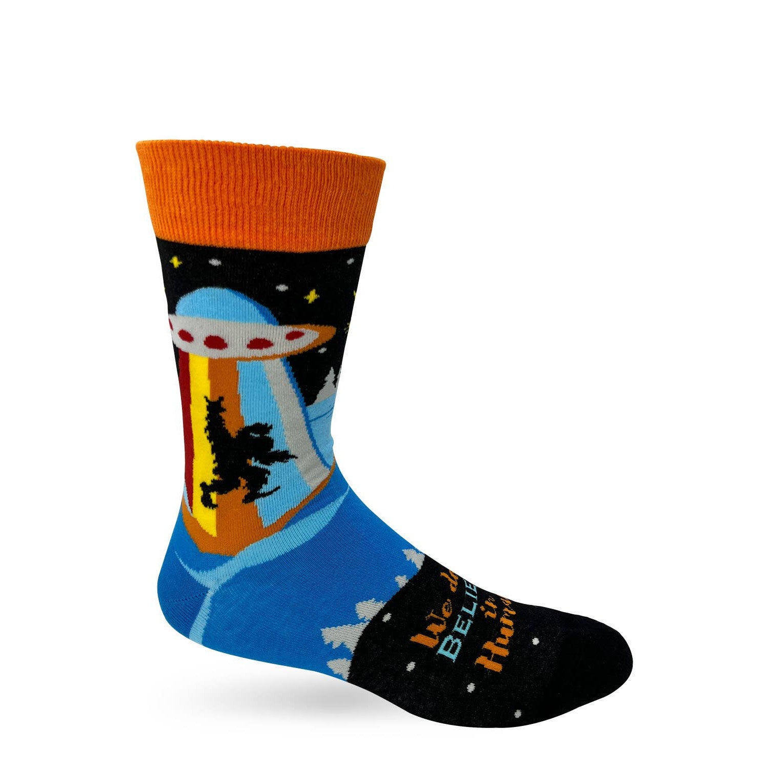 Men's We Don't Believe in Humans Novelty Crew Socks