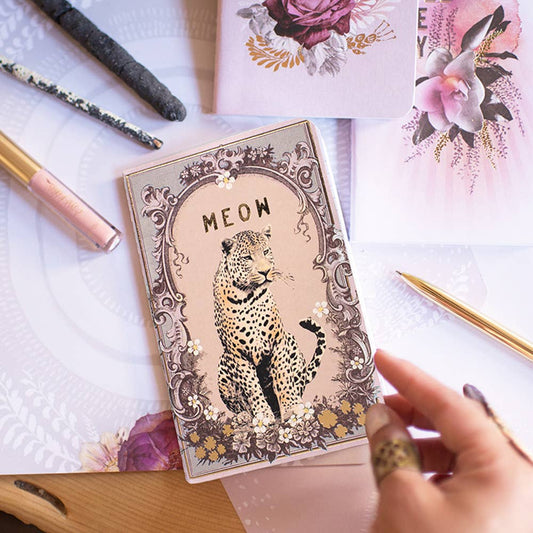 Meow Leopard Mini Book | Saddle-Stitched Pocket Notebook
