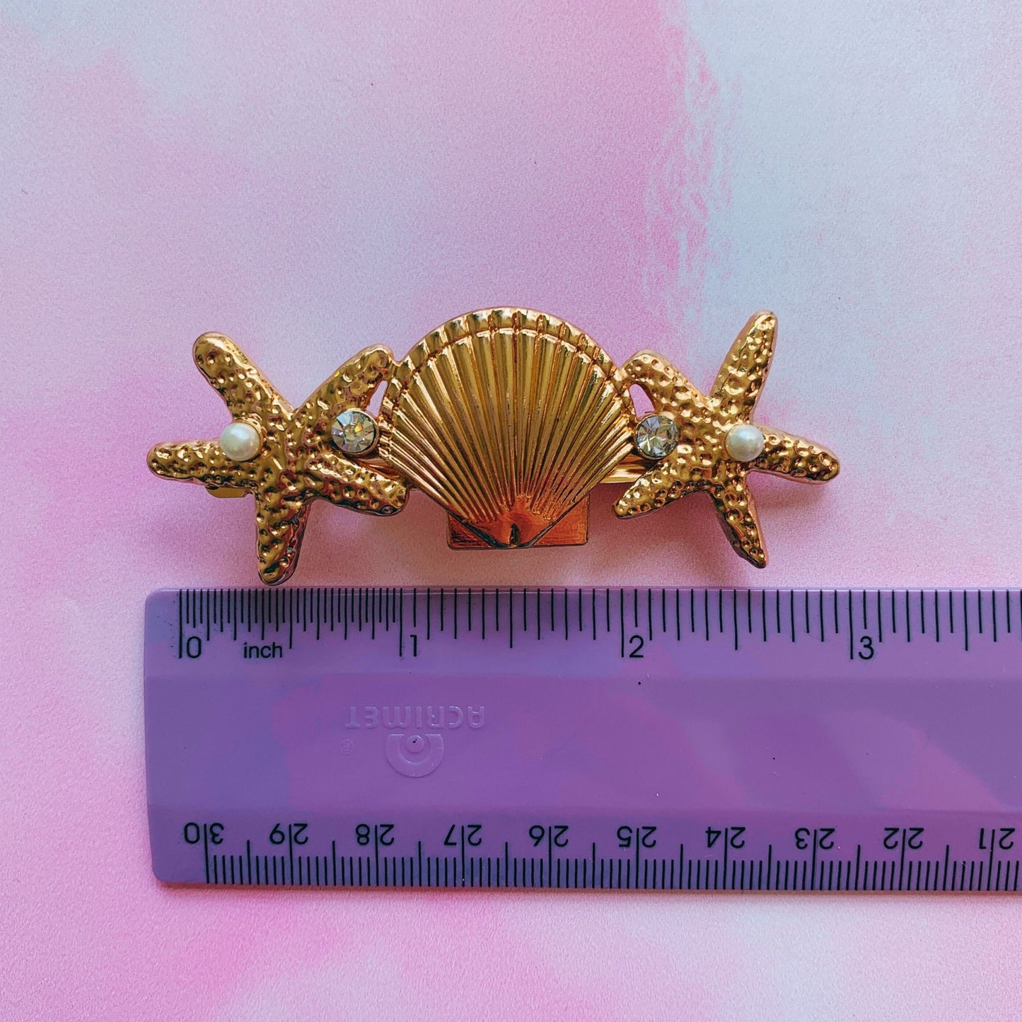 Mermaid Shell Hair Barrette | Gold Seashell Hair Clip