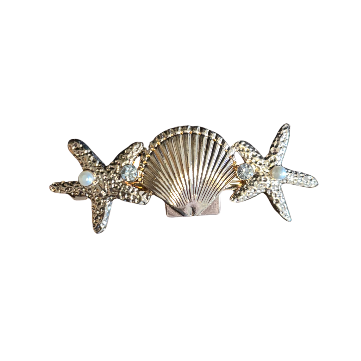 Mermaid Shell Hair Barrette | Gold Seashell Hair Clip
