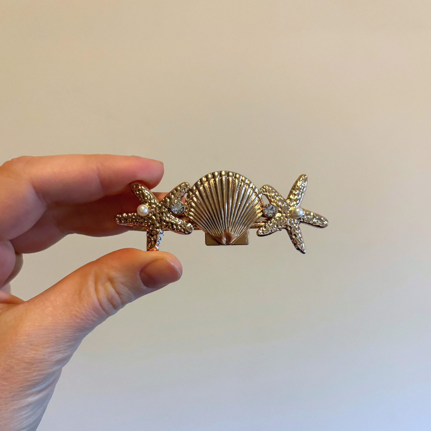 Mermaid Shell Hair Barrette | Gold Seashell Hair Clip