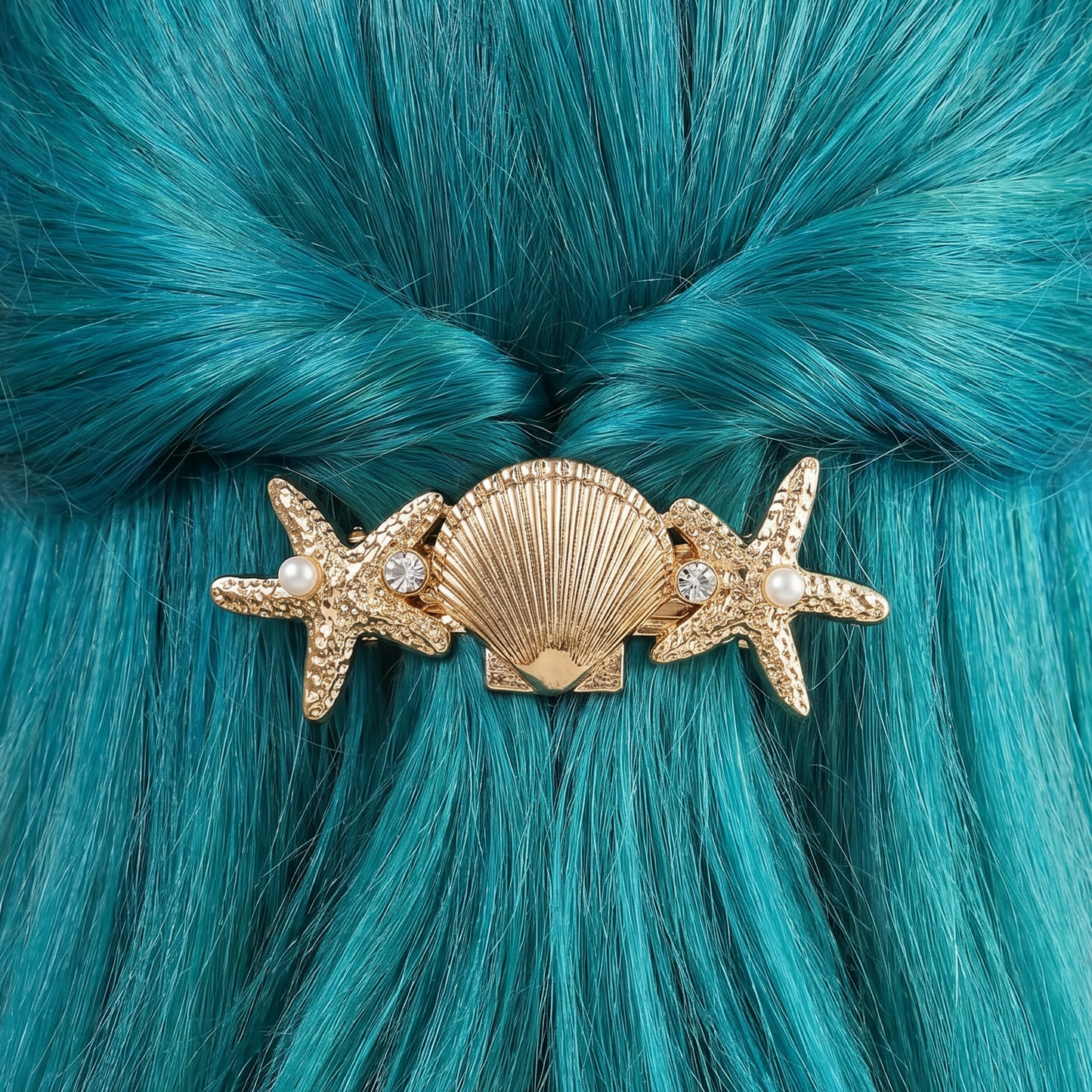 Mermaid Shell Hair Barrette | Gold Seashell Hair Clip