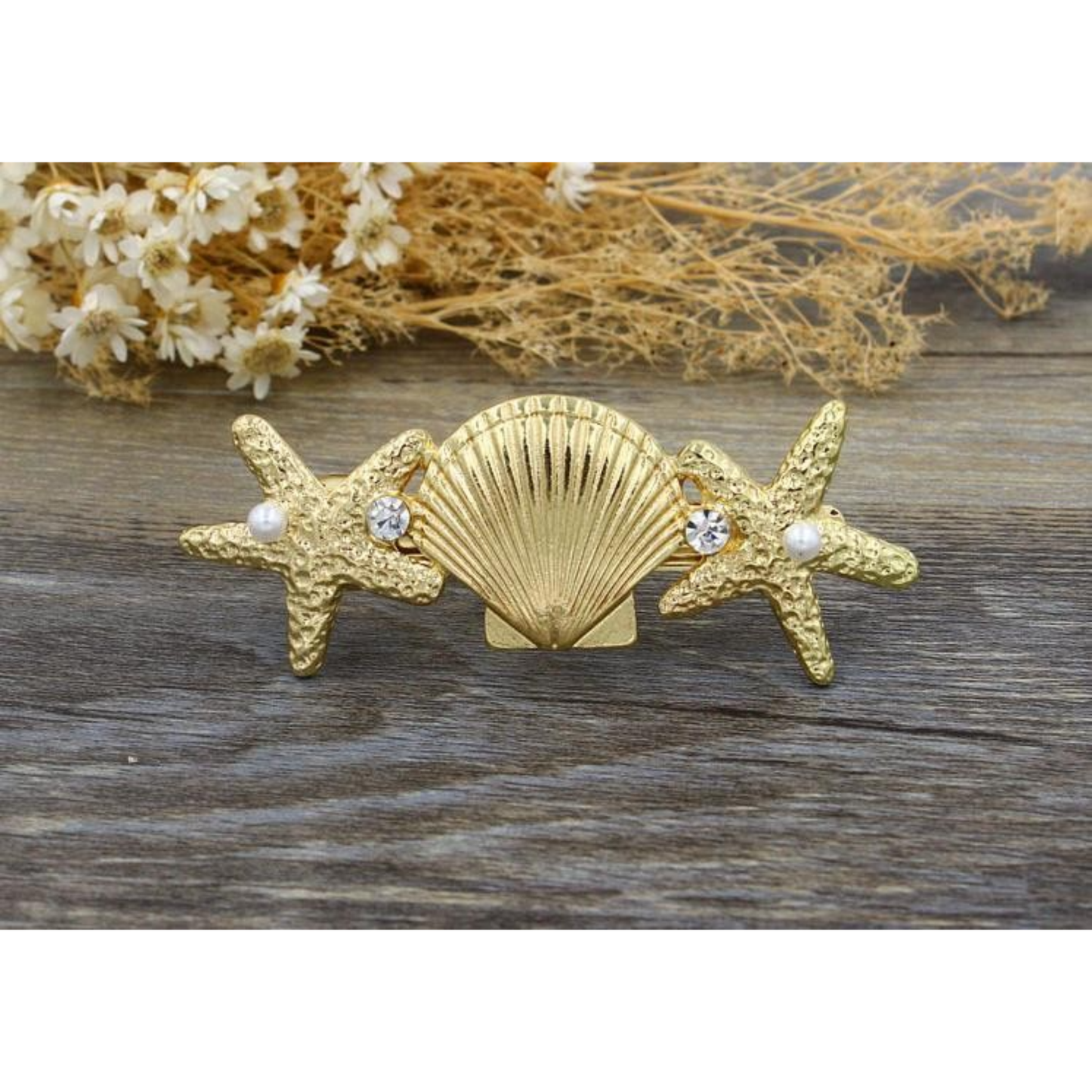 Mermaid Shell Hair Barrette | Gold Seashell Hair Clip