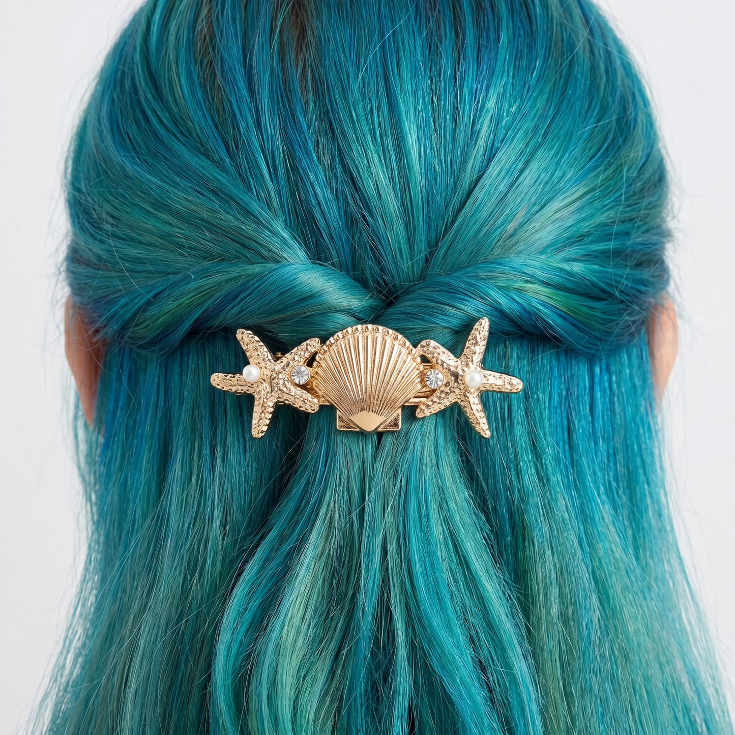 Mermaid Shell Hair Barrette | Gold Seashell Hair Clip