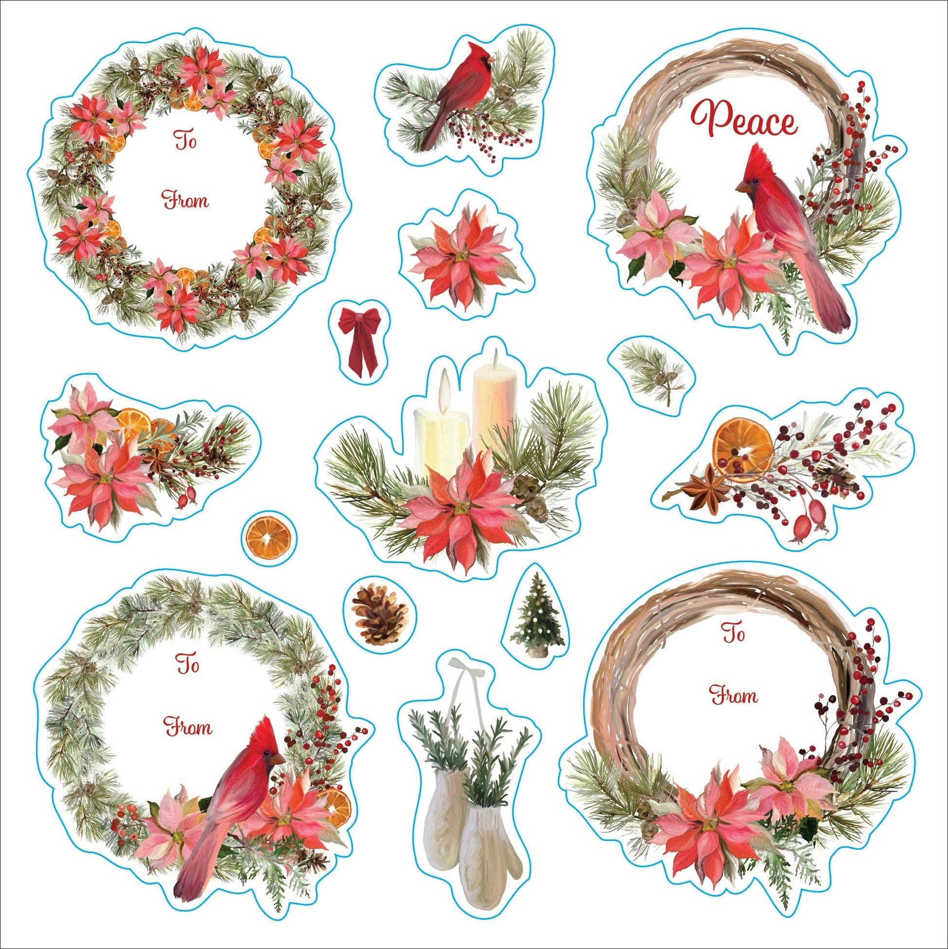 Merry & Bright Christmas A Festive Sticker Book | Over 500 Vintage Holiday Decals