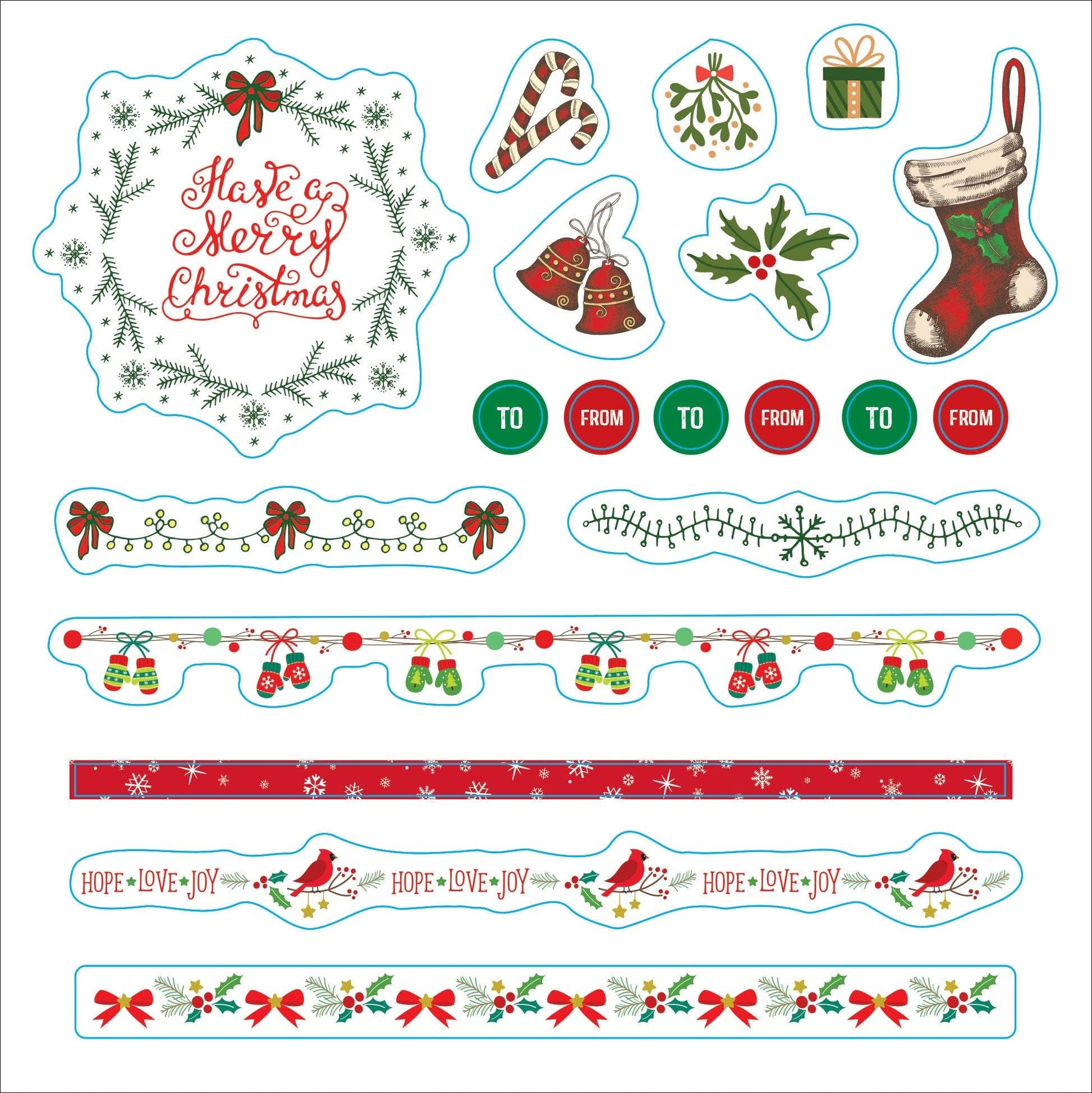 Merry & Bright Christmas A Festive Sticker Book | Over 500 Vintage Holiday Decals