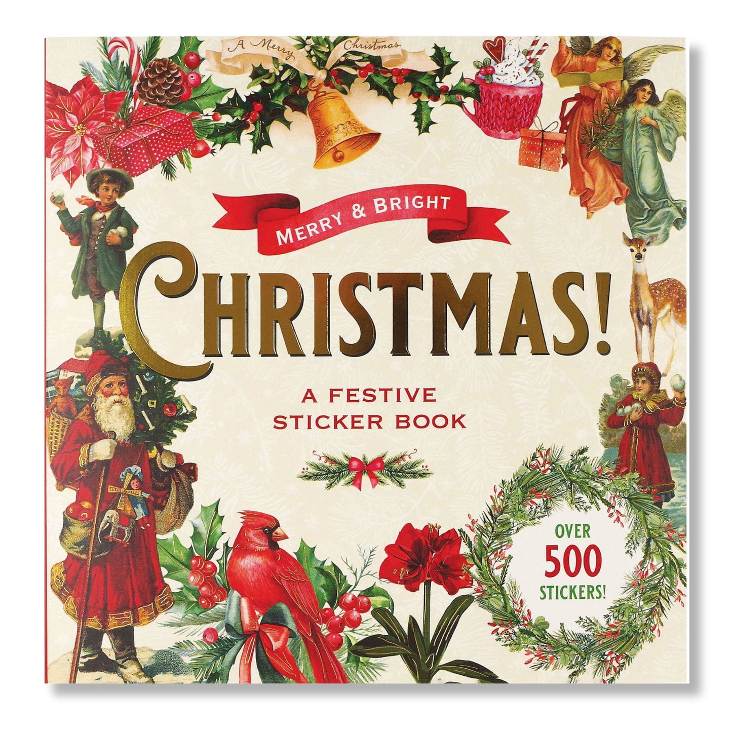 Merry & Bright Christmas A Festive Sticker Book | Over 500 Vintage Holiday Decals