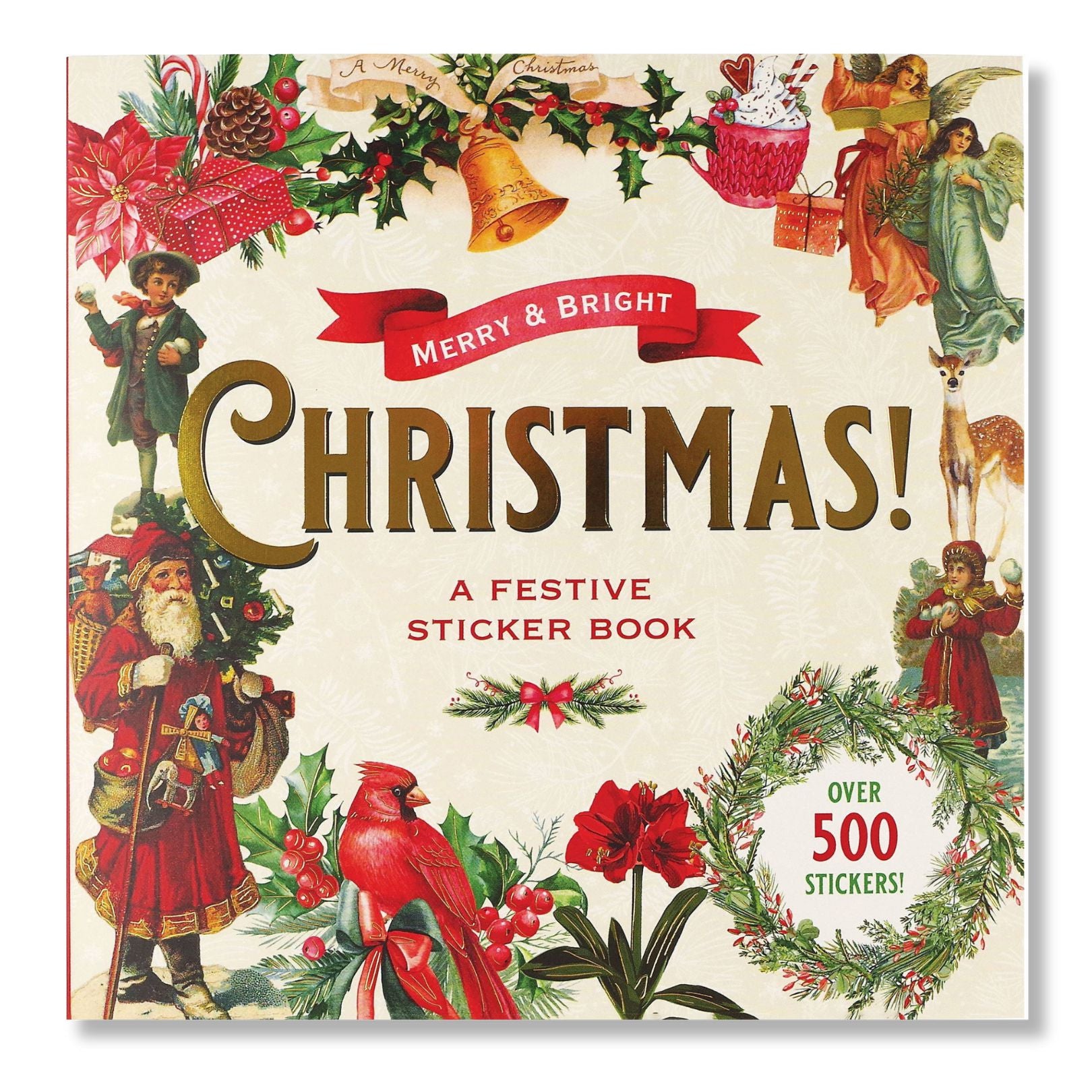 Merry & Bright Christmas A Festive Sticker Book | Over 500 Vintage Holiday Decals