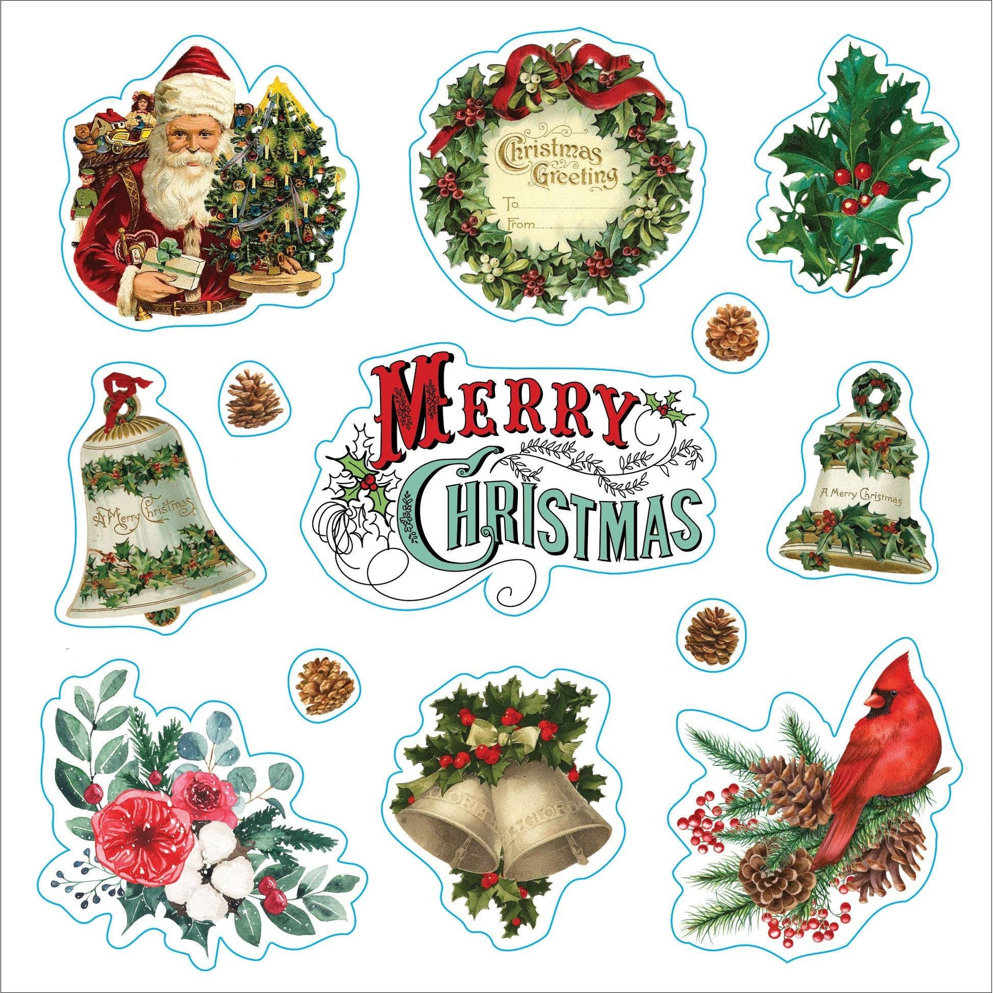 Merry & Bright Christmas A Festive Sticker Book | Over 500 Vintage Holiday Decals