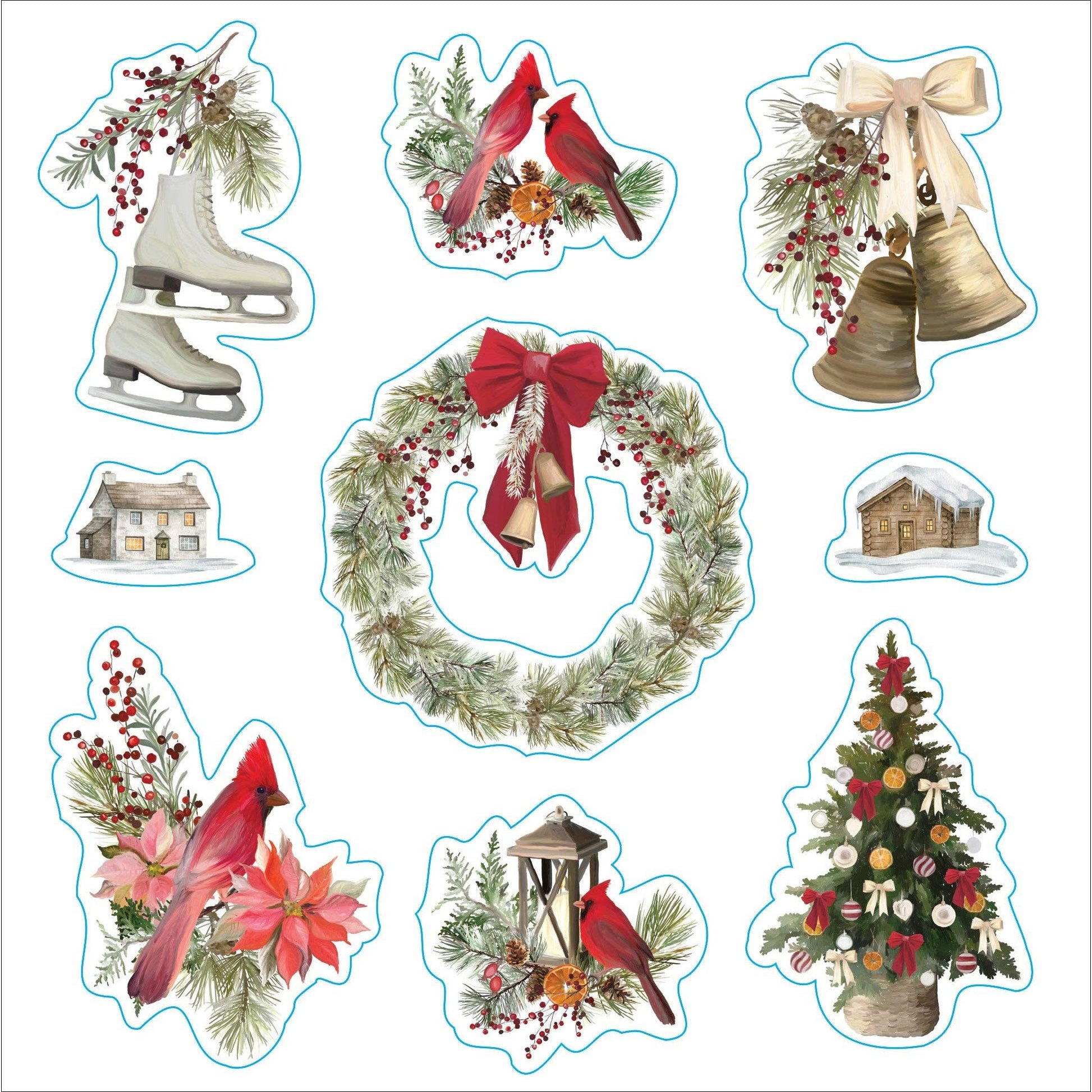 Merry & Bright Christmas A Festive Sticker Book | Over 500 Vintage Holiday Decals