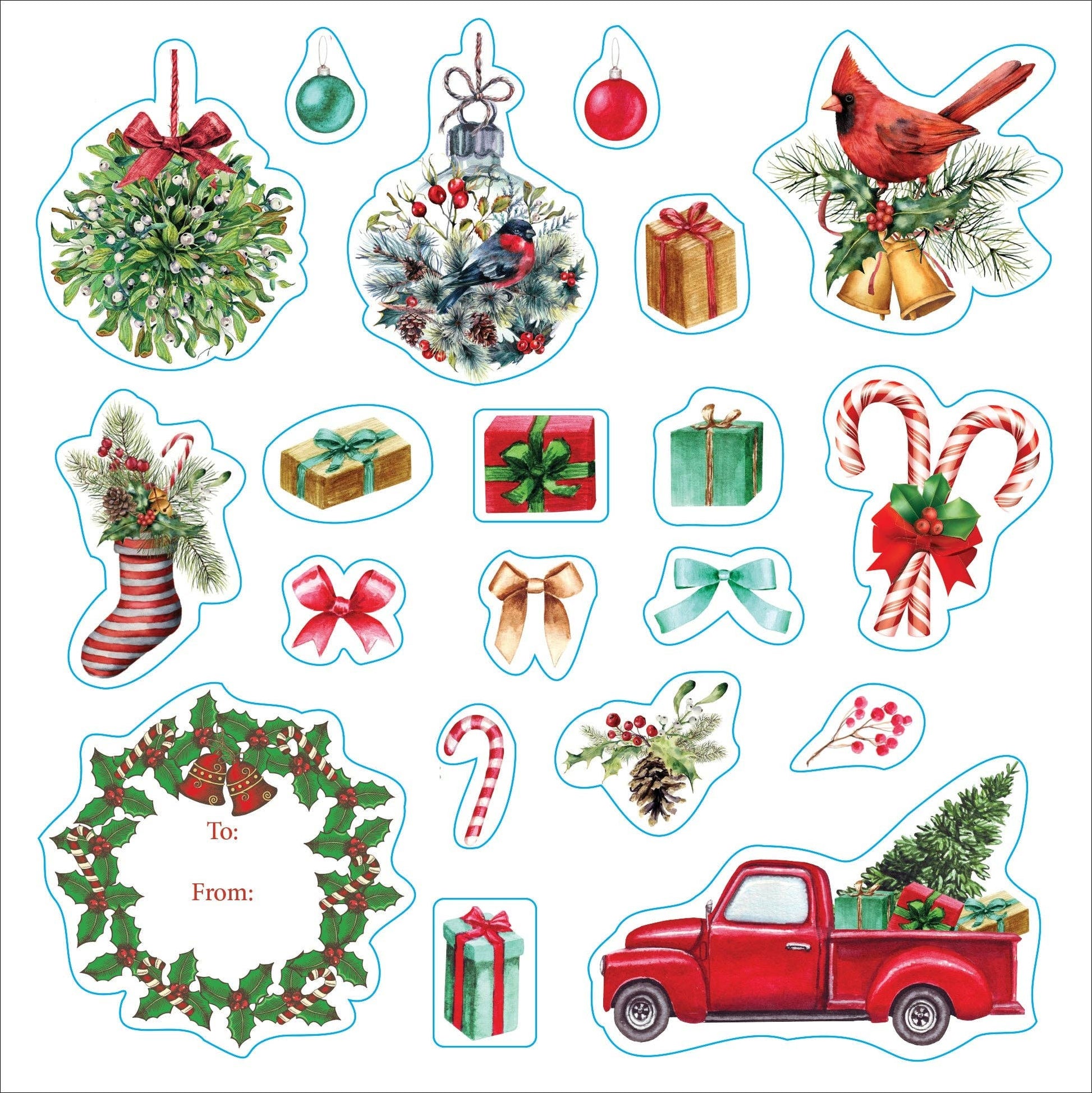 Merry & Bright Christmas A Festive Sticker Book | Over 500 Vintage Holiday Decals