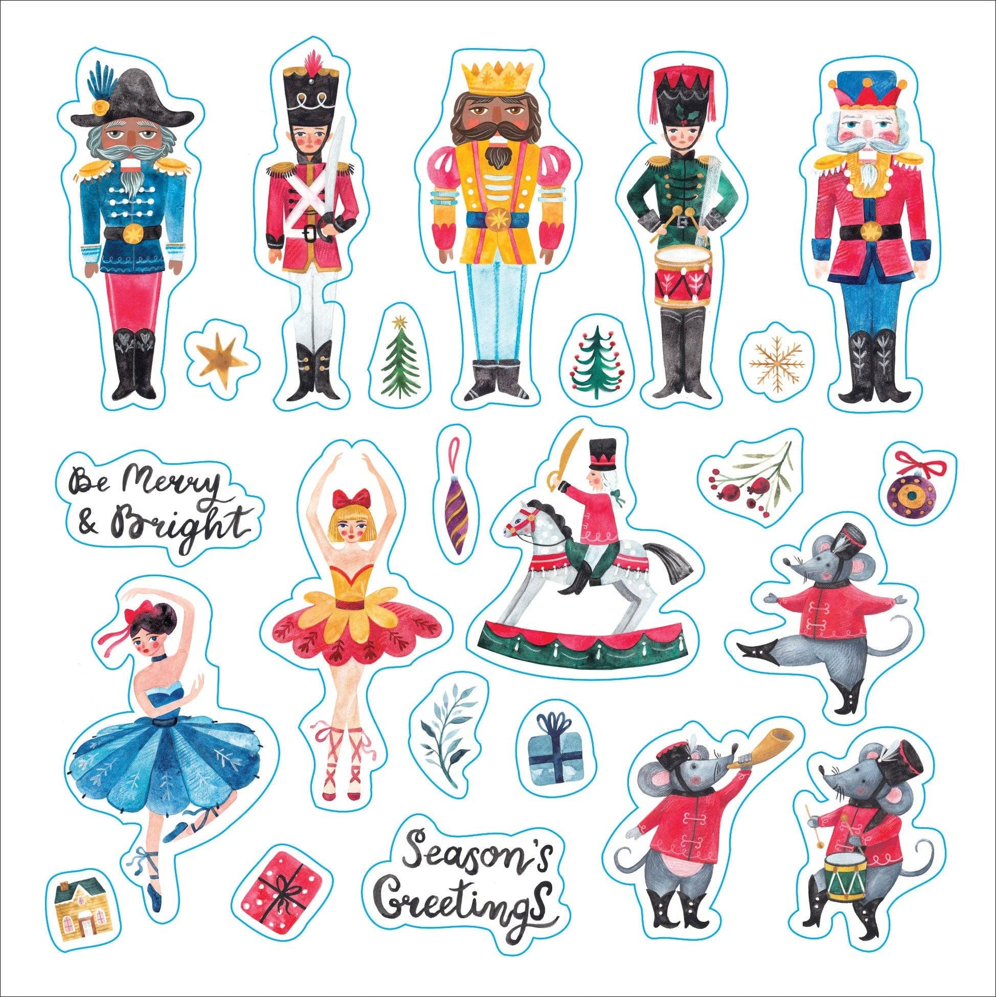 Merry & Bright Christmas A Festive Sticker Book | Over 500 Vintage Holiday Decals