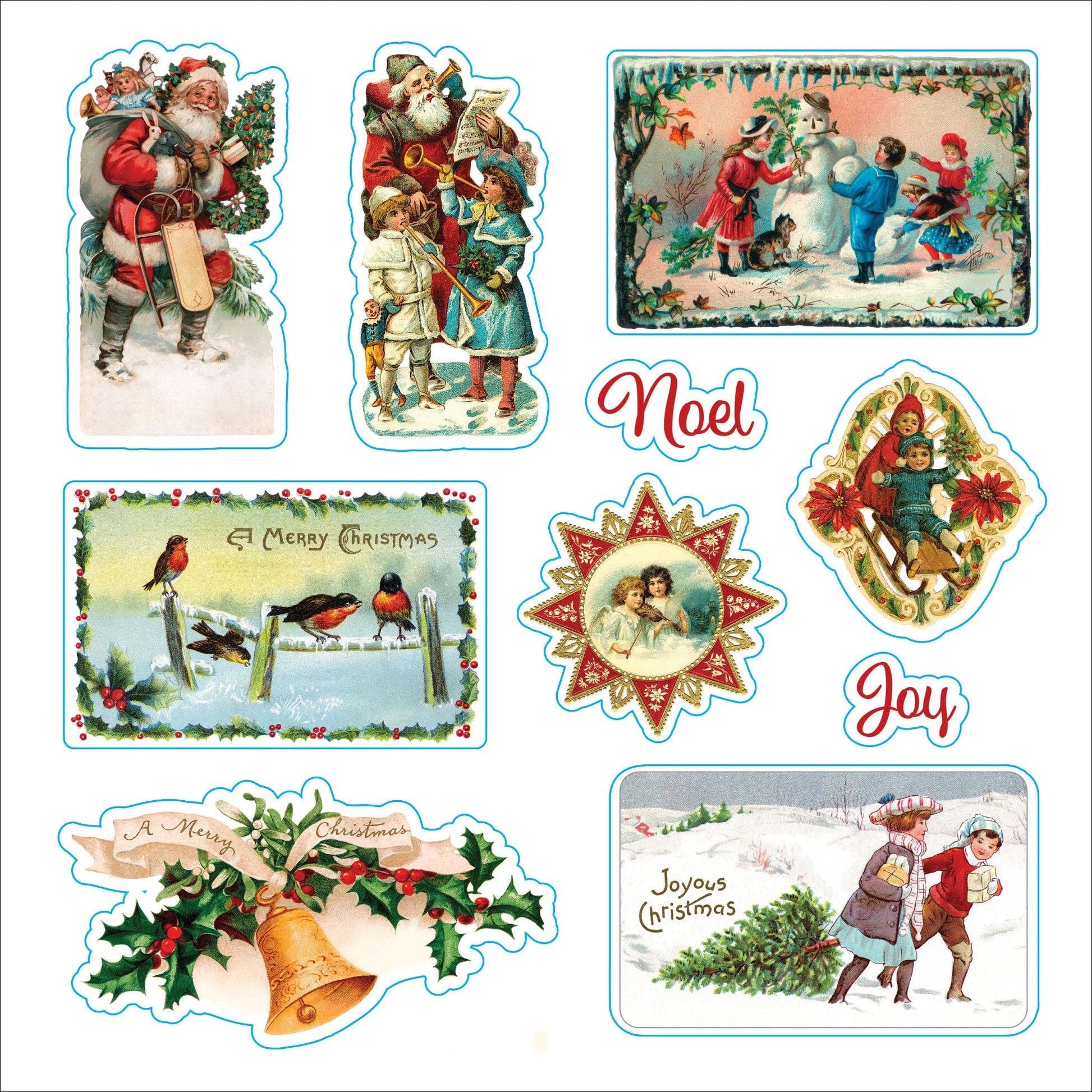 Merry & Bright Christmas A Festive Sticker Book | Over 500 Vintage Holiday Decals